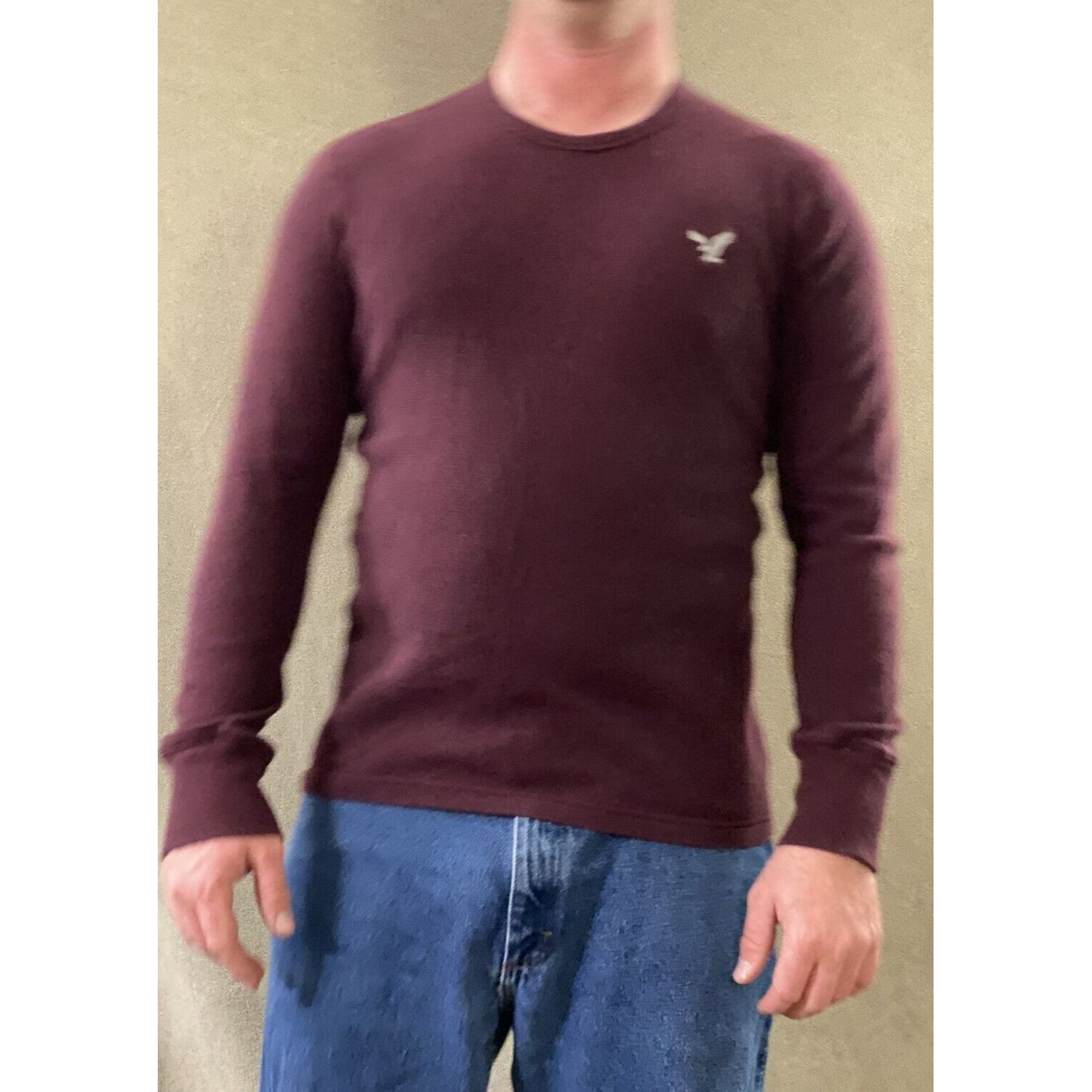 American Eagle Outfitters Men’s Medium Plum Vintage Fit Cotton Pullover Sweater