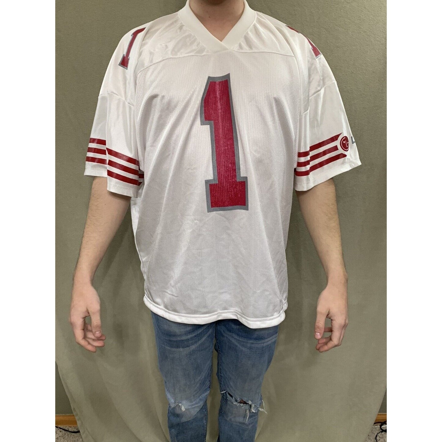 LG Electric TV Football Jersey “Go Wide” X-Large White #1 Mesh Promo Shirt