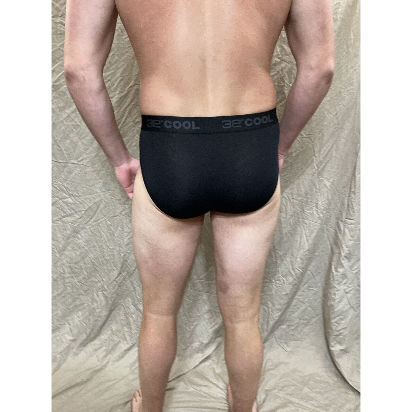 men's black 32 degrees 8% spandex athletic brief Extra Large