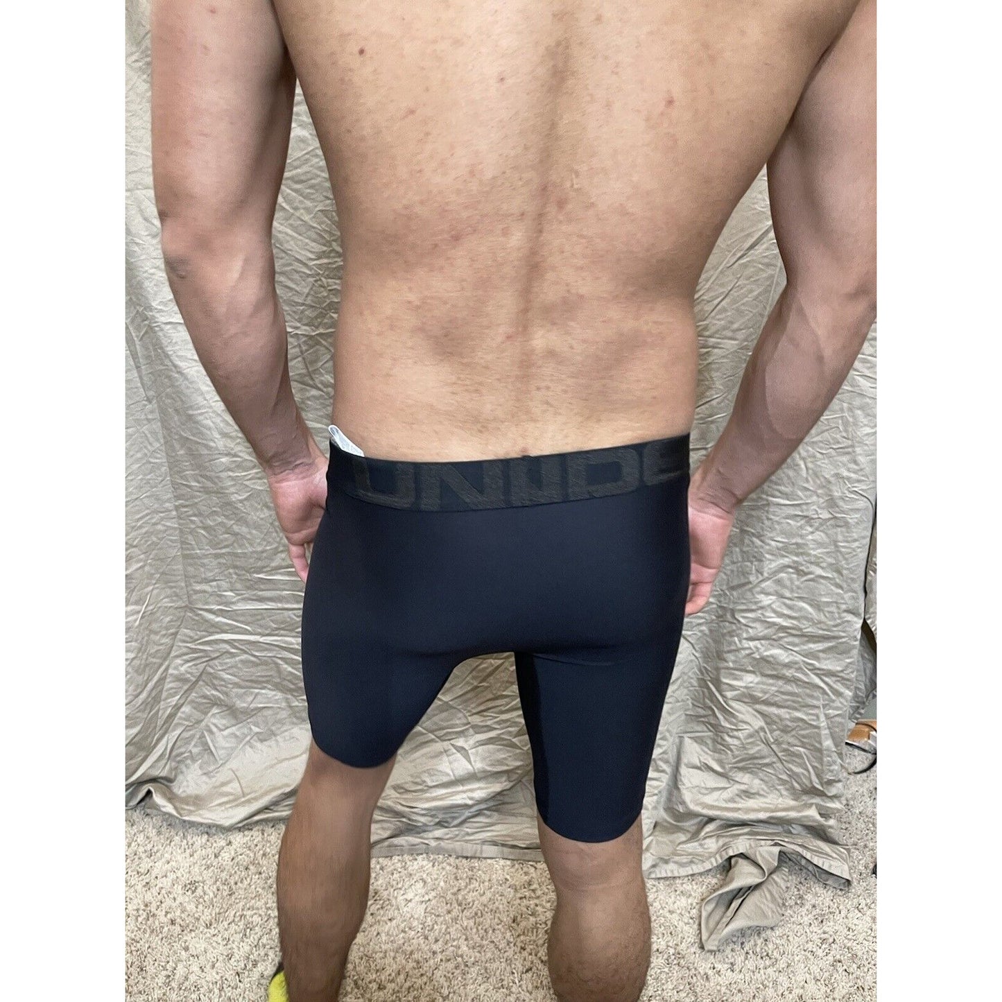 men's black under armour small compression boxer shorts