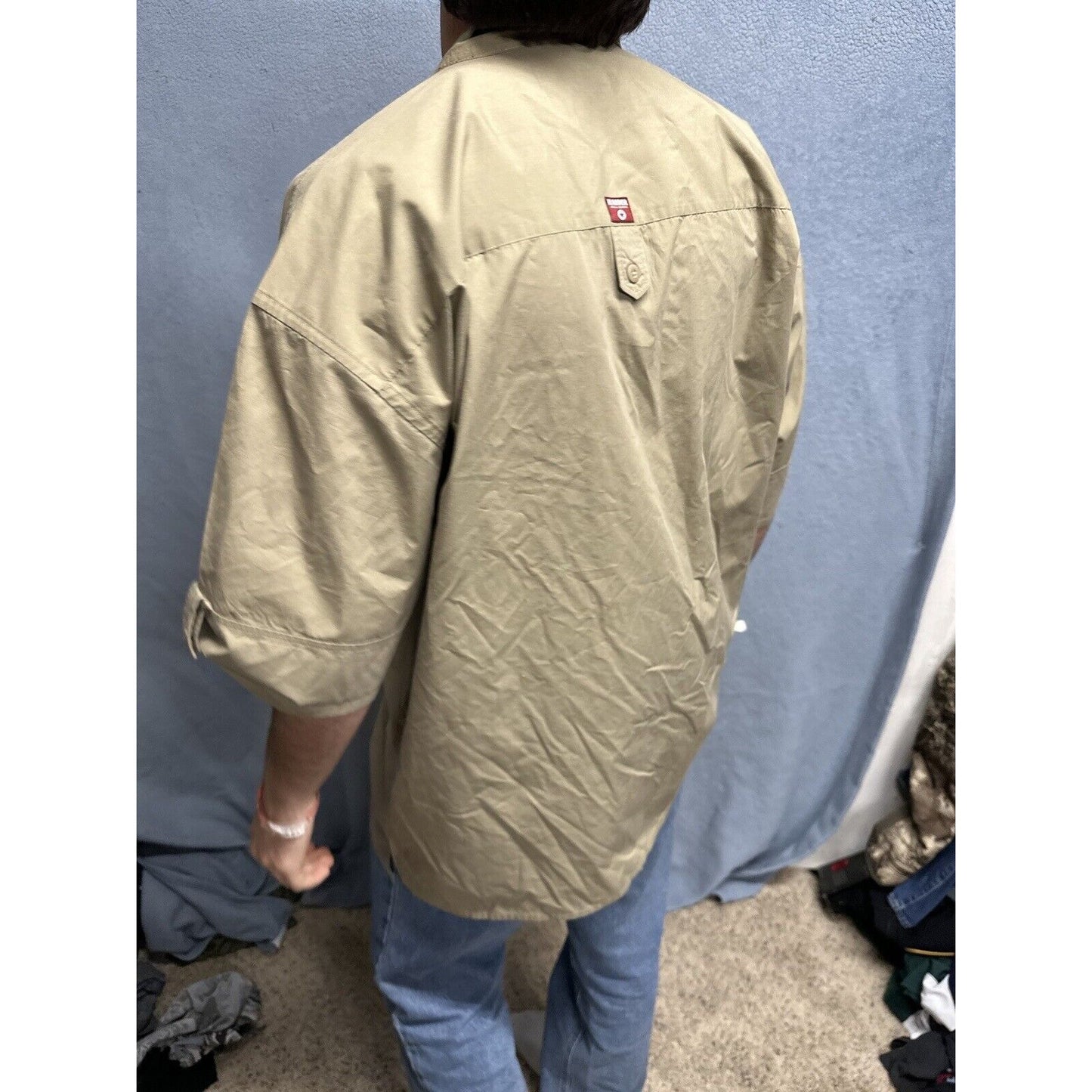 Men’s Khaki Raider Jean Company Large Short Sleeve Button Up Shirt