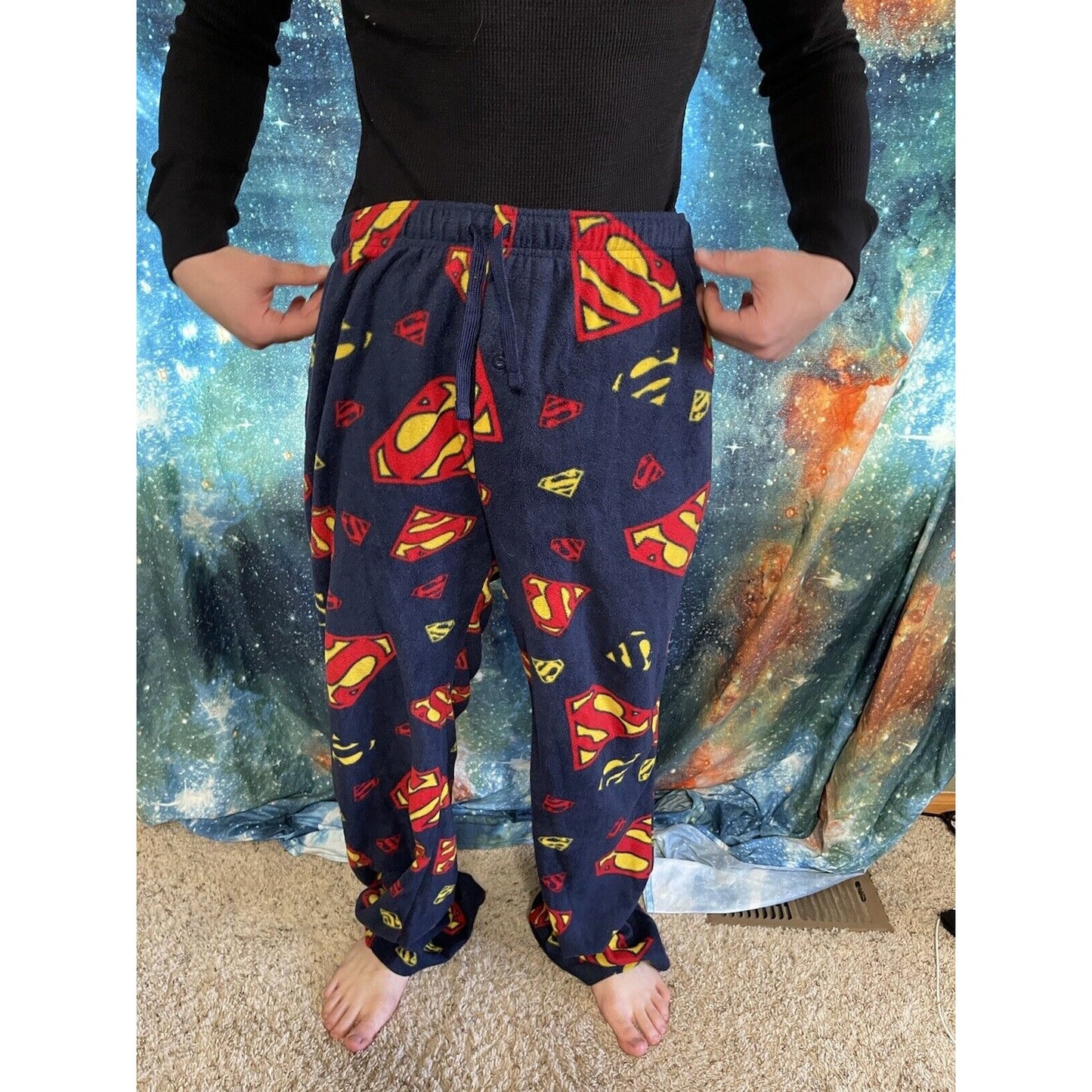 Men’s Superman XXL Lounge Pants sleepwear flannel with pockets