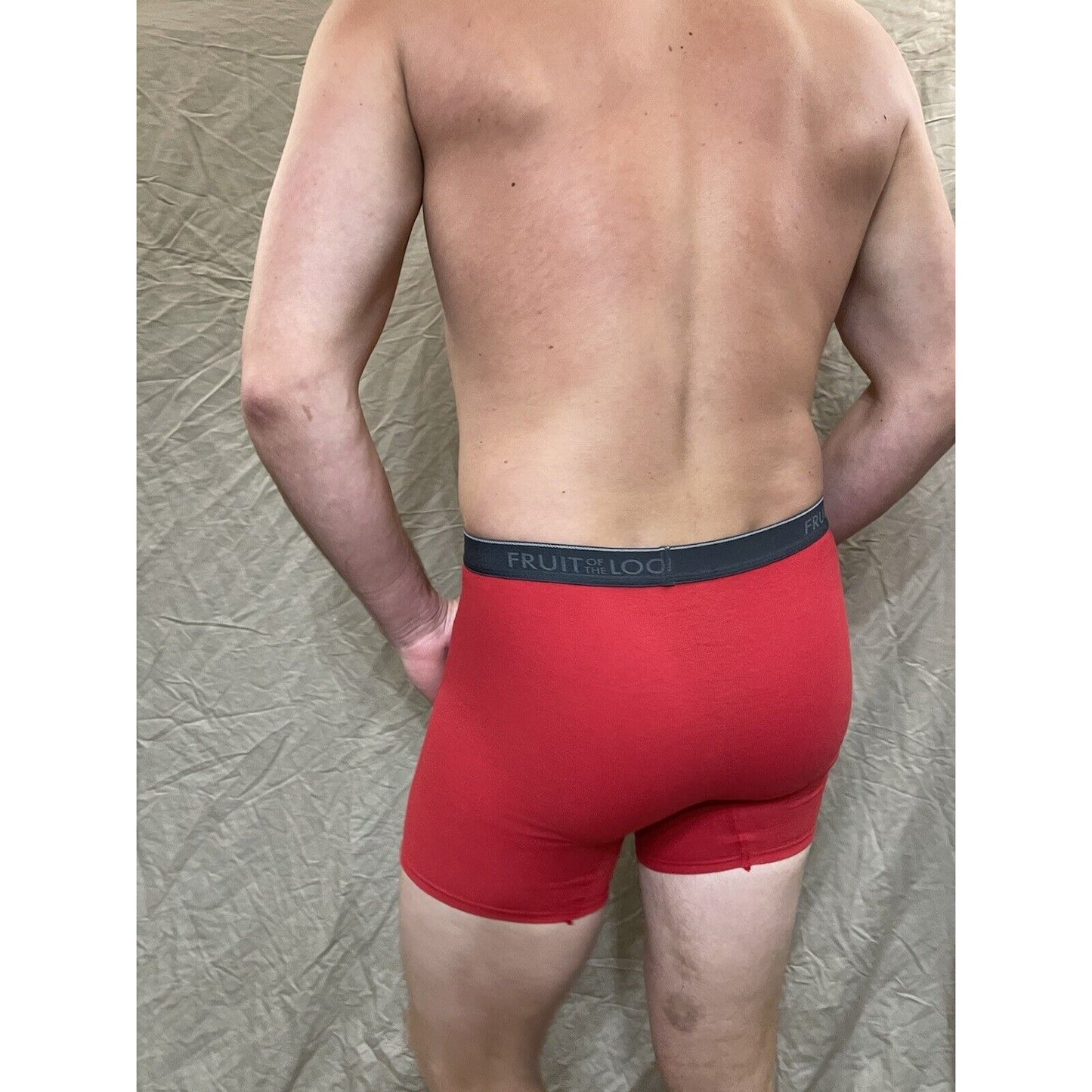 men's red fruit of the loom cotton boxer brief Small