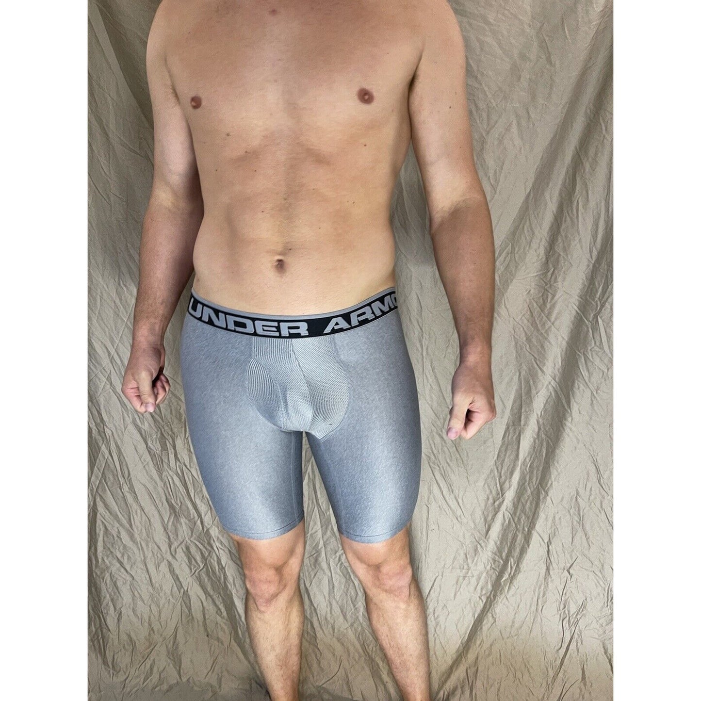 men's under armour boxer jock Gray with Black band small