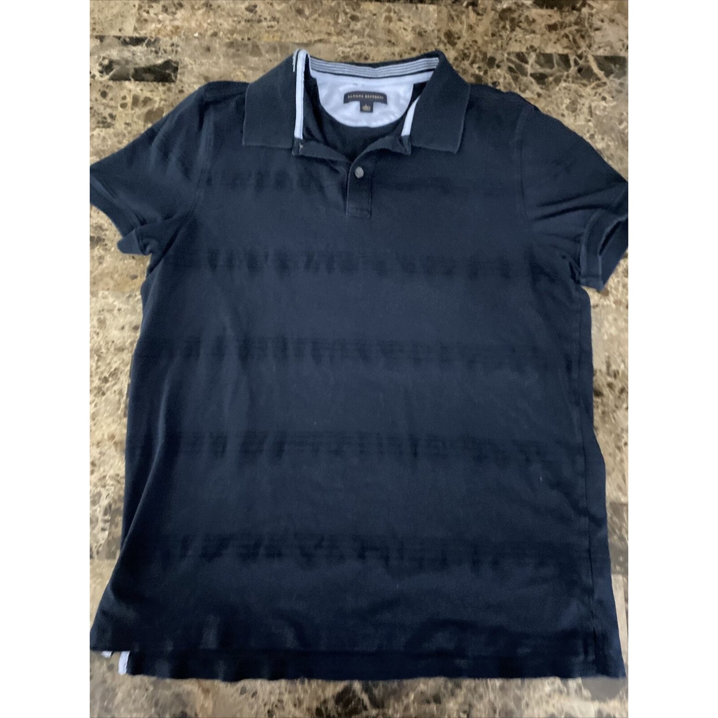Banana Republic Men’s Large Navy Blue Stripe Cotton Polo Shirt