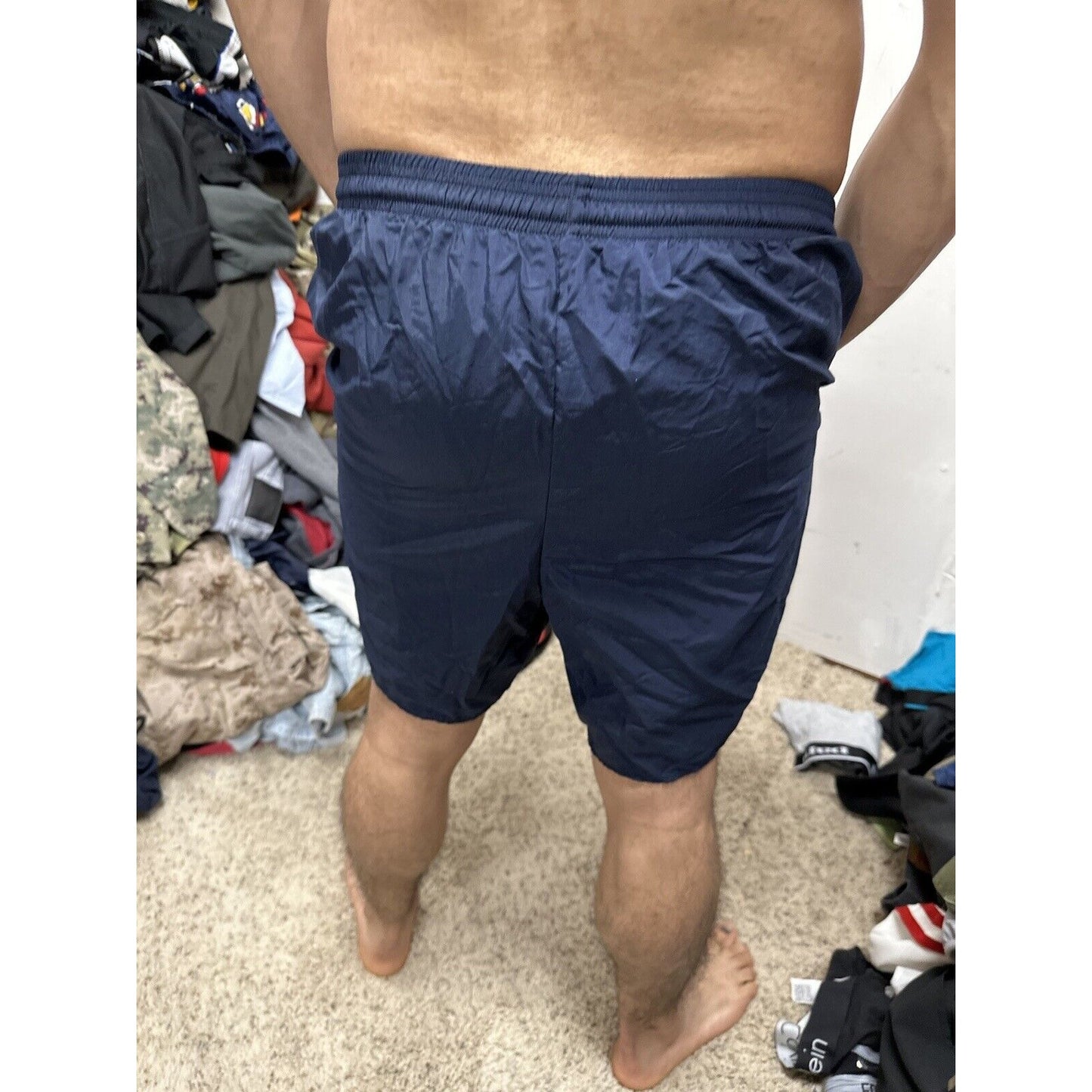 Men’s Large Navy Physical Fitness Uniform Blue Shorts Trunks