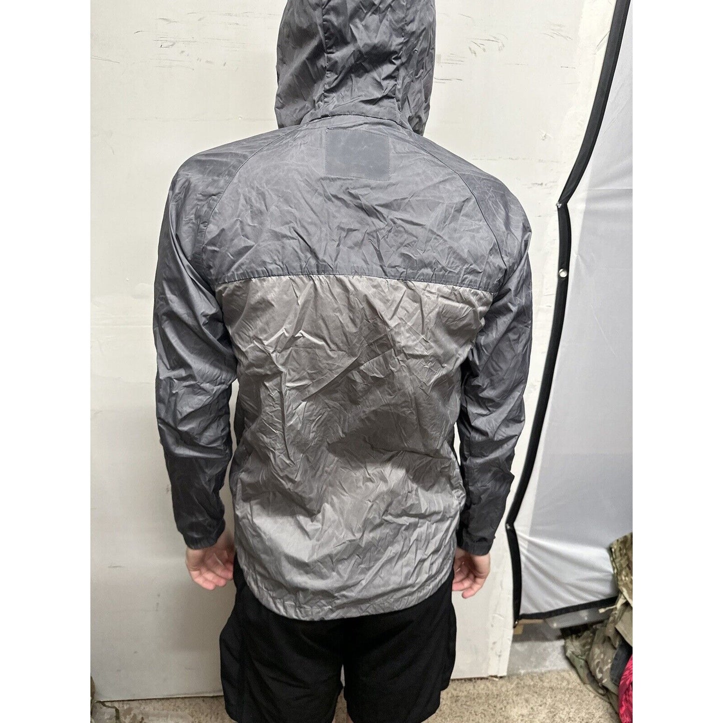 Men’s Gray Medium Tavik Modern Beach Culture Full Zip Hoodie Wind Breaker Nylon