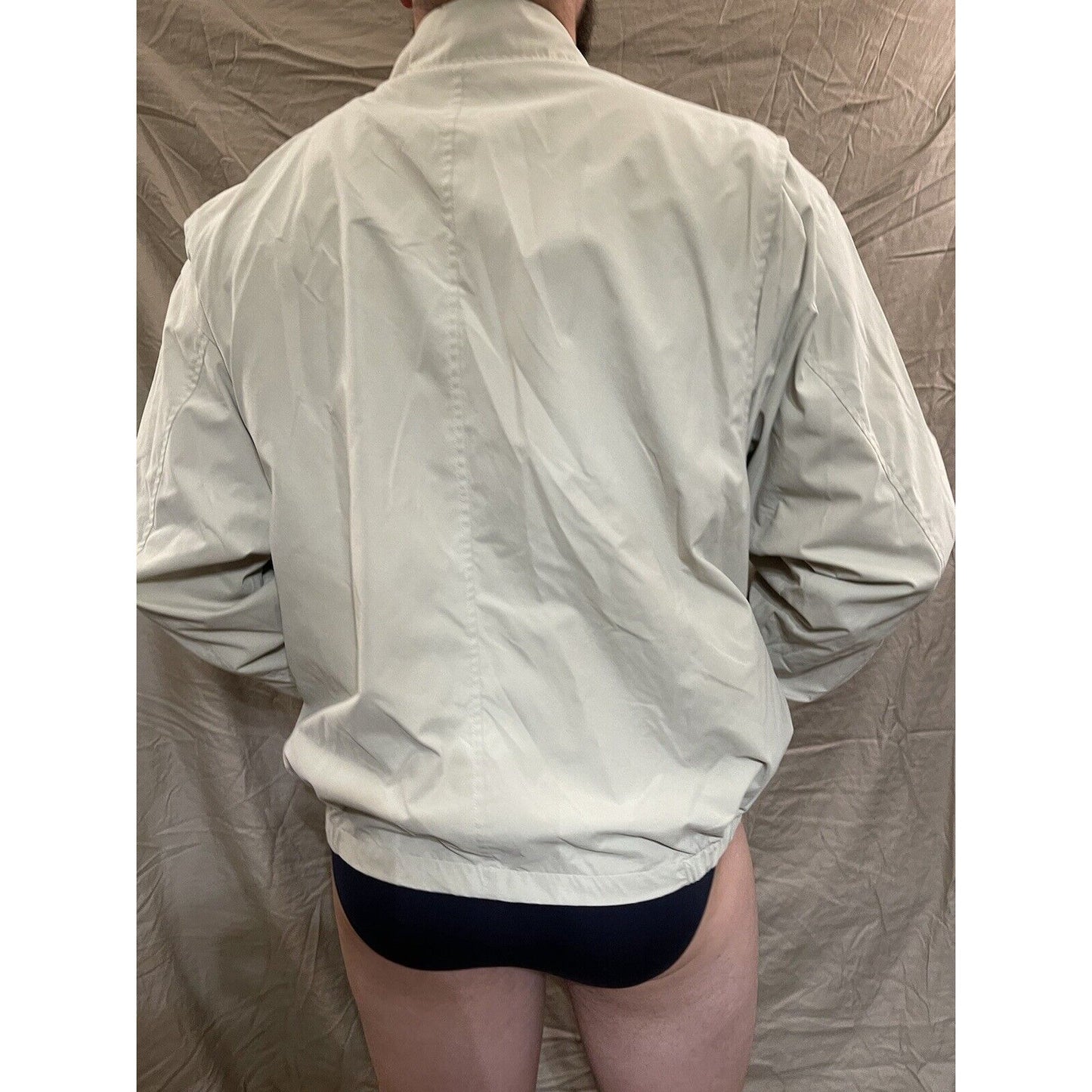 Men's Puritan XL cream ivory fill zip windbreaker jacket