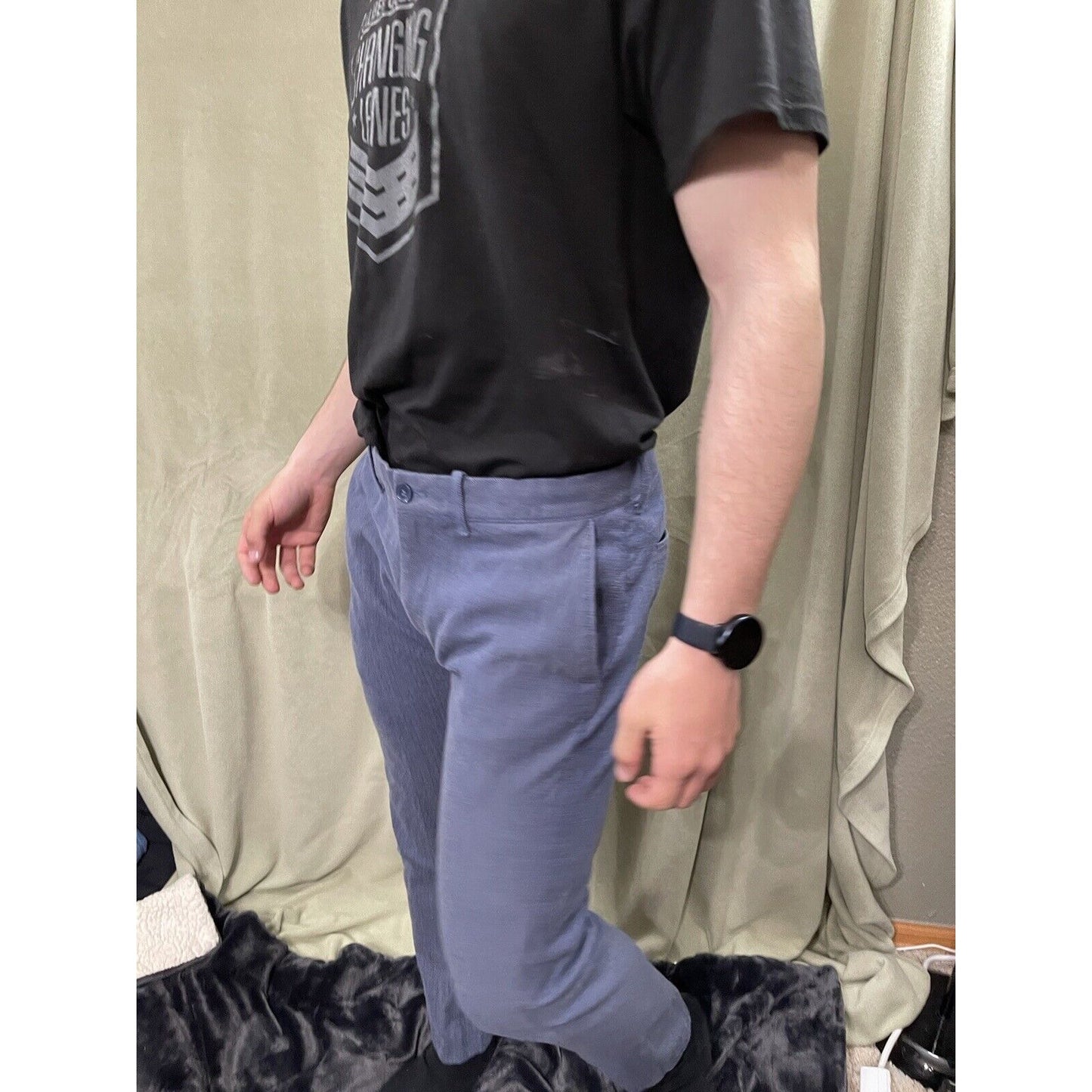 J. Crew Men’s Bluish Gray Cotton Dress Pants The Driggs 33 X 30