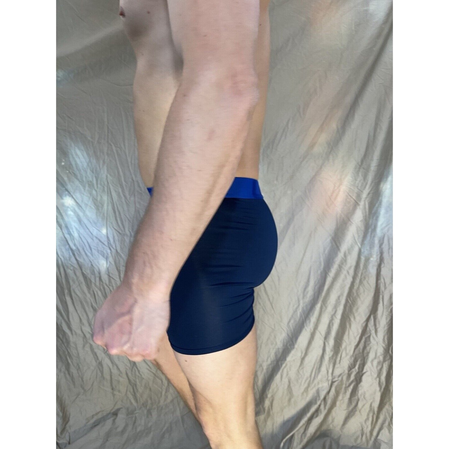 men's small under armour navy blue the tech mesh boxerjock