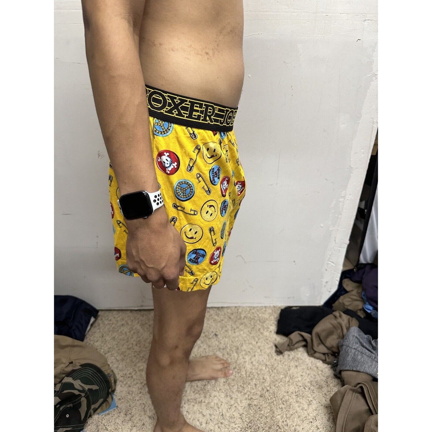 Men’s Medium Yellow Joe Boxer Shorts Smiley Face Emoticon