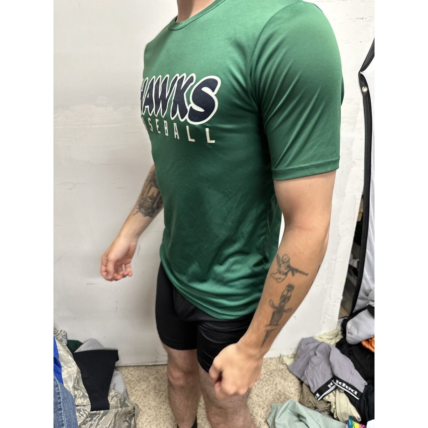Men’s Small Green A4 Hawks Baseball Shirt Jersey