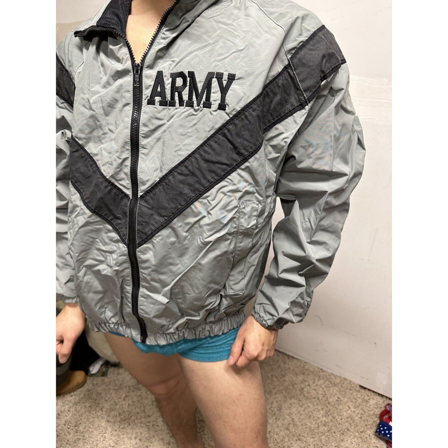 Men’s Army Pt Gray Jacket Small Long Uniform Top