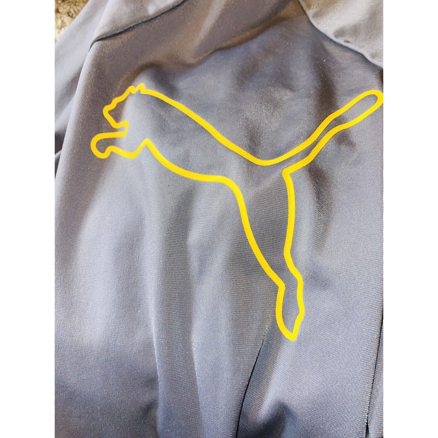 Puma Mens Full Zip Warm Up Track Jacket Windbreaker Gray Jacket Size L