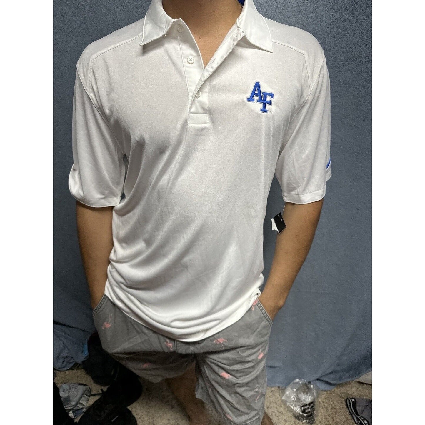 Men’s Small White Air Force Polo Shirt USAFa Air Force Academy