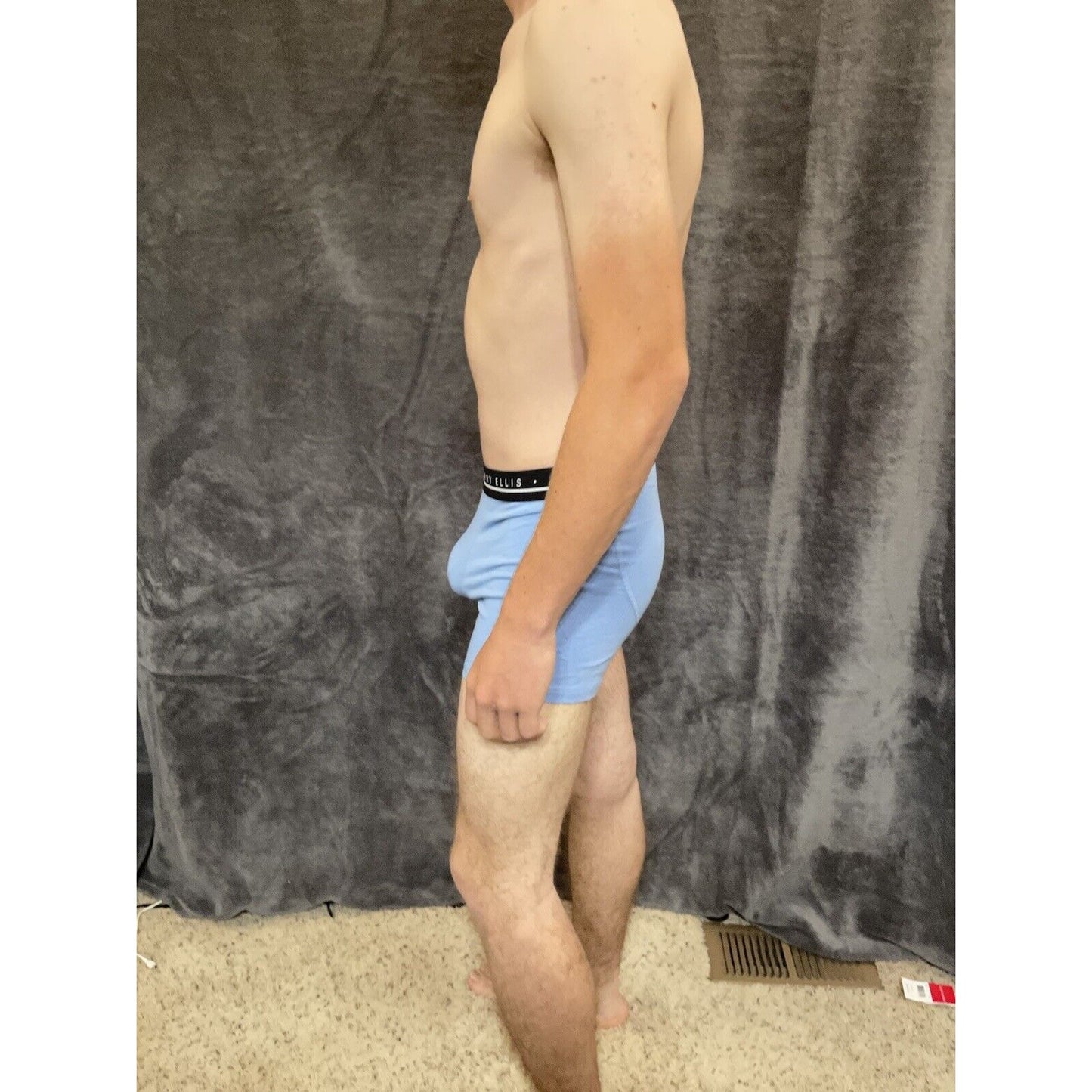 men's light blue perry ellis portfolio 5% spandex boxer brief Medium