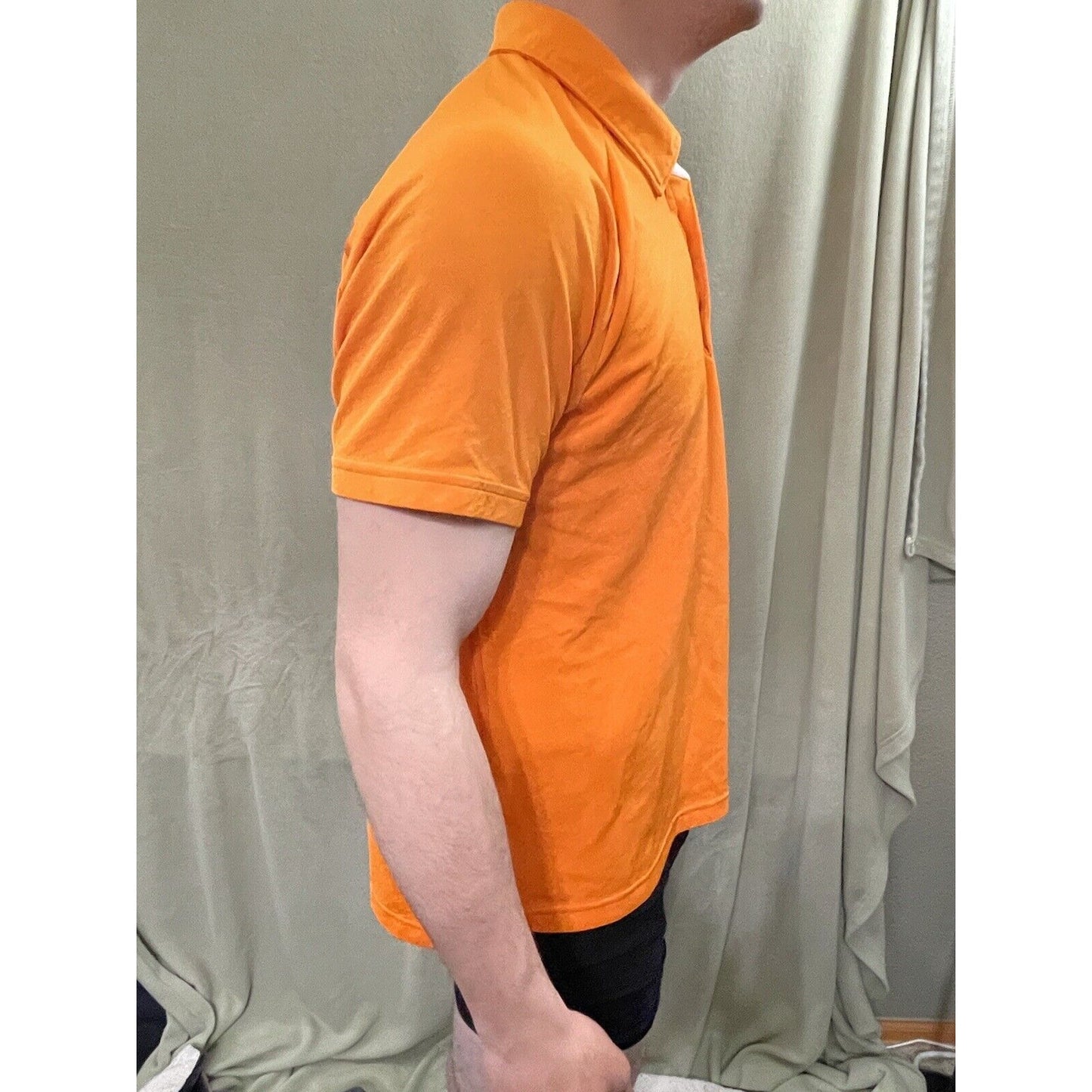Puma Polo Shirt Adult Medium Orange White Lightweight Rugby Golfing Golf Men’s