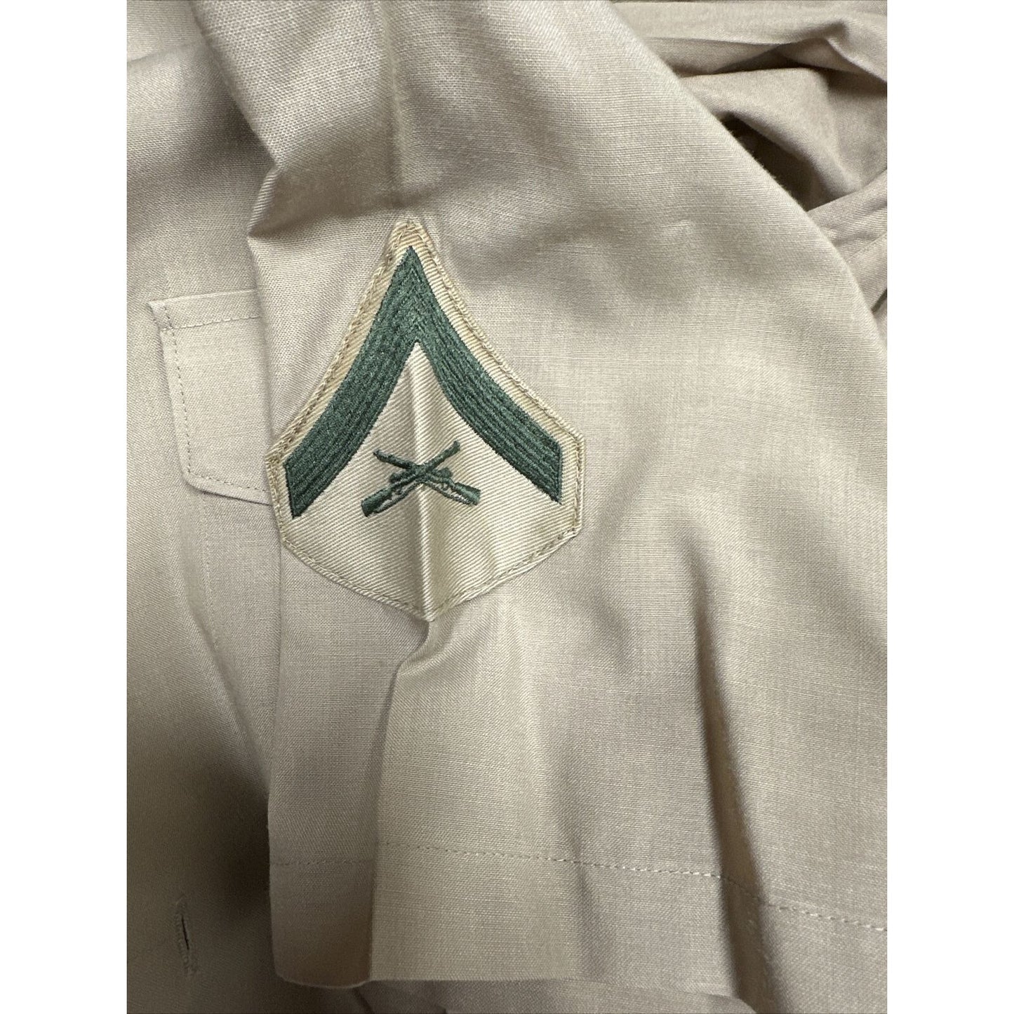 Men’s USMC Marines Khaki Dress Shirt 15 1/2 Short Sleeve