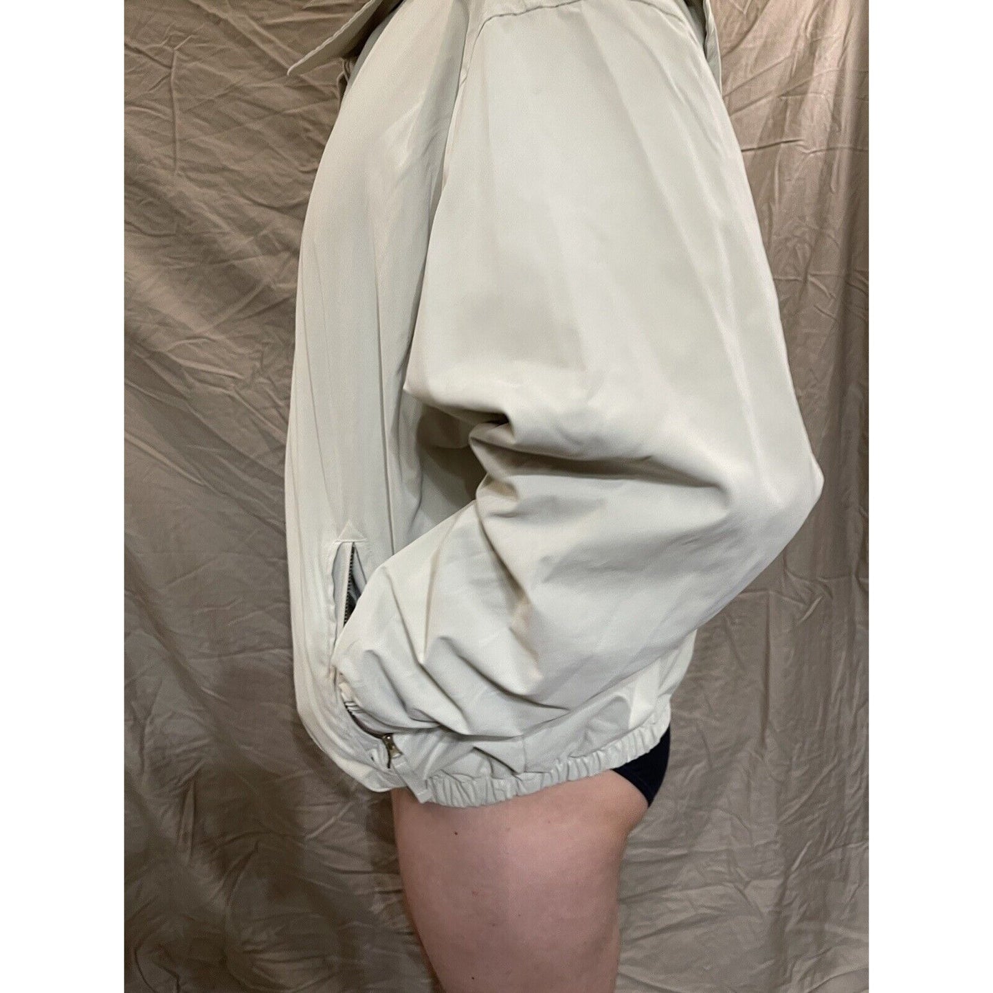 Men's Puritan XL cream ivory fill zip windbreaker jacket