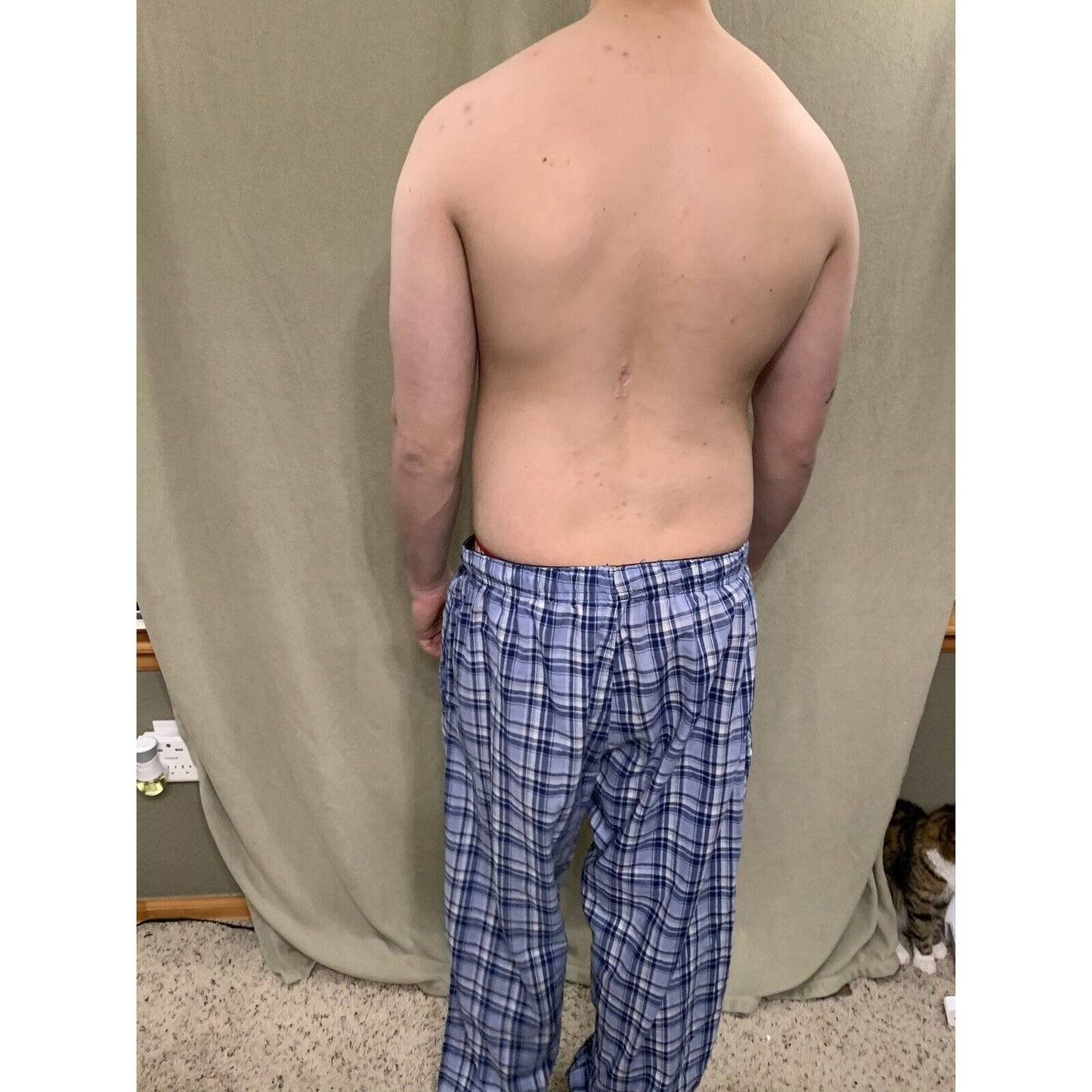 Hanes Tagless Men's Woven Sleep Pajama Lounge Blue Pants Drawstring XL