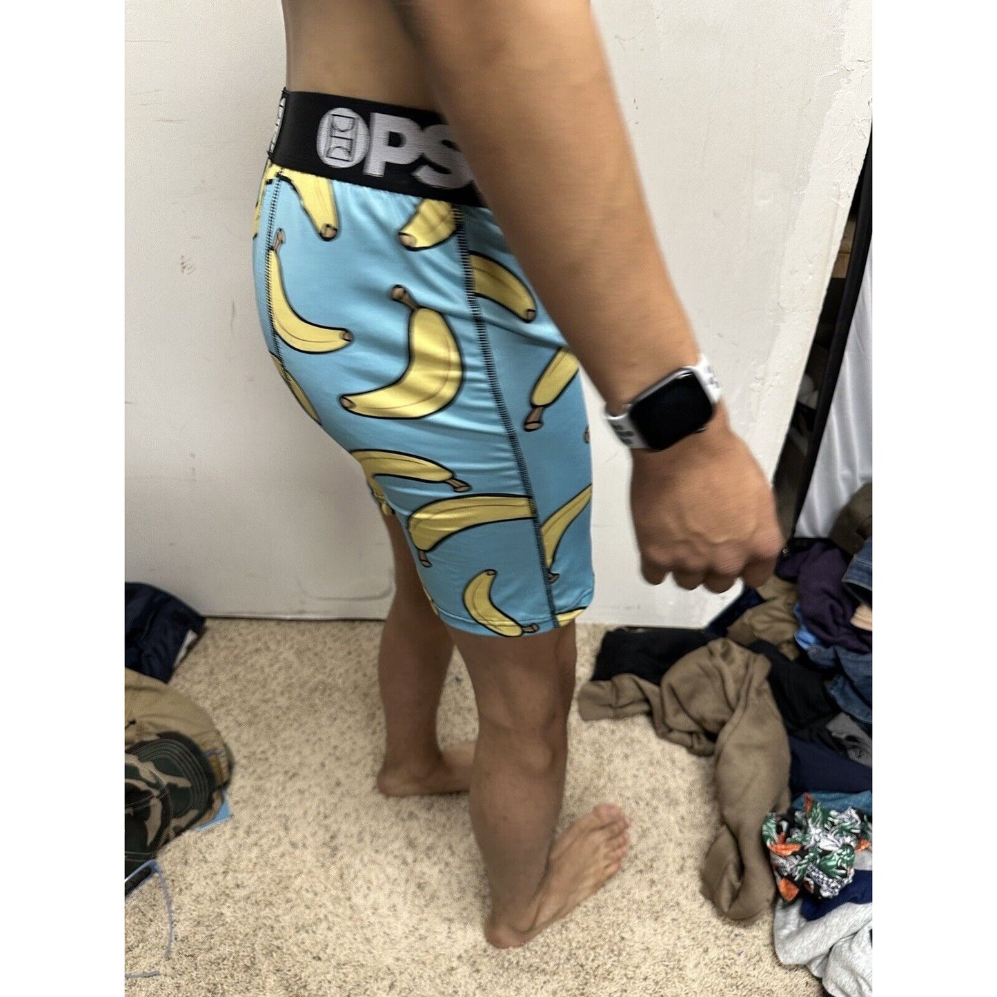 PSD Men's LARGE Boxer Brief Banana Blue Yellow Boxer Briefs NWOT