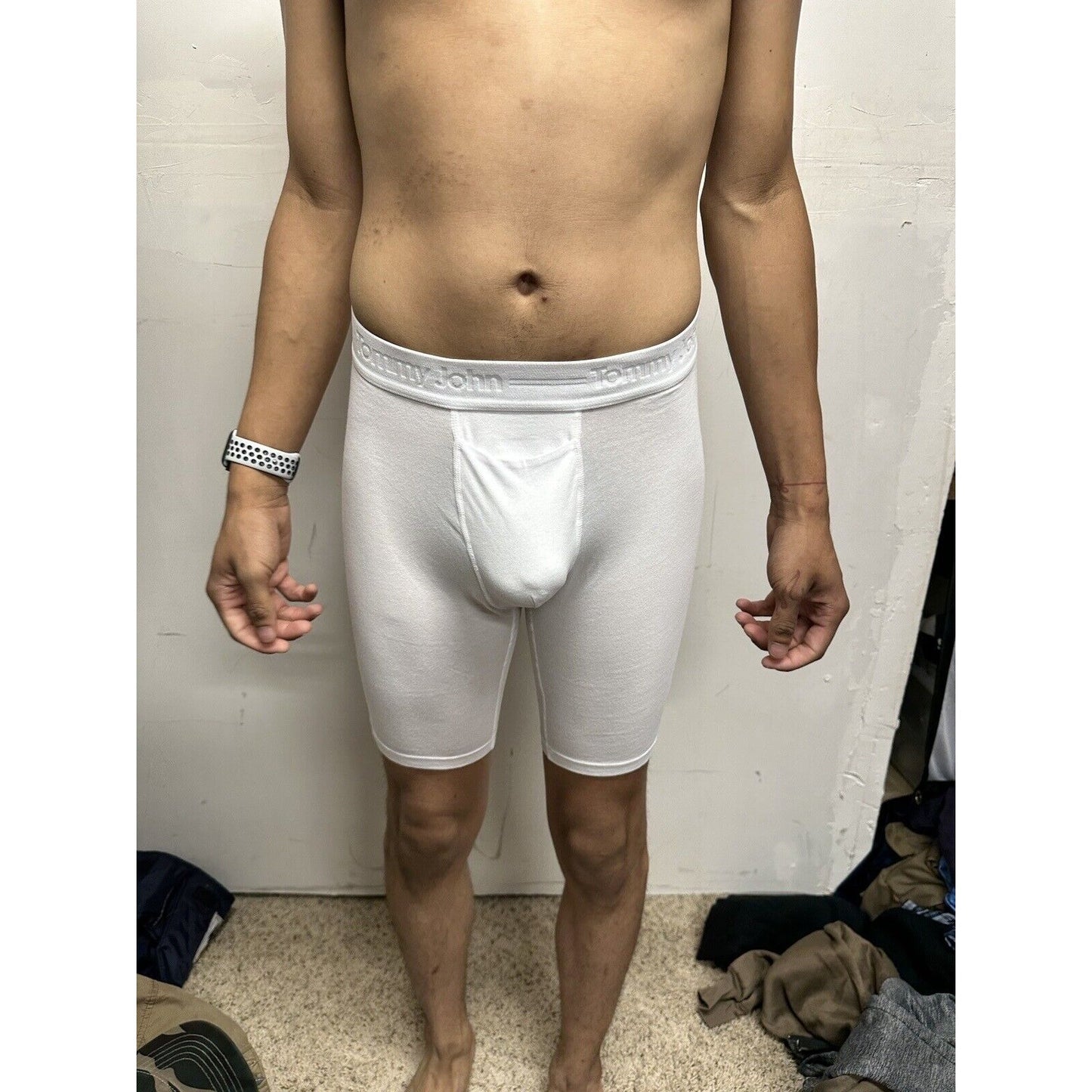 Men’s TJ Small Cotton Basics 5% Cotton White Boxer Briefs