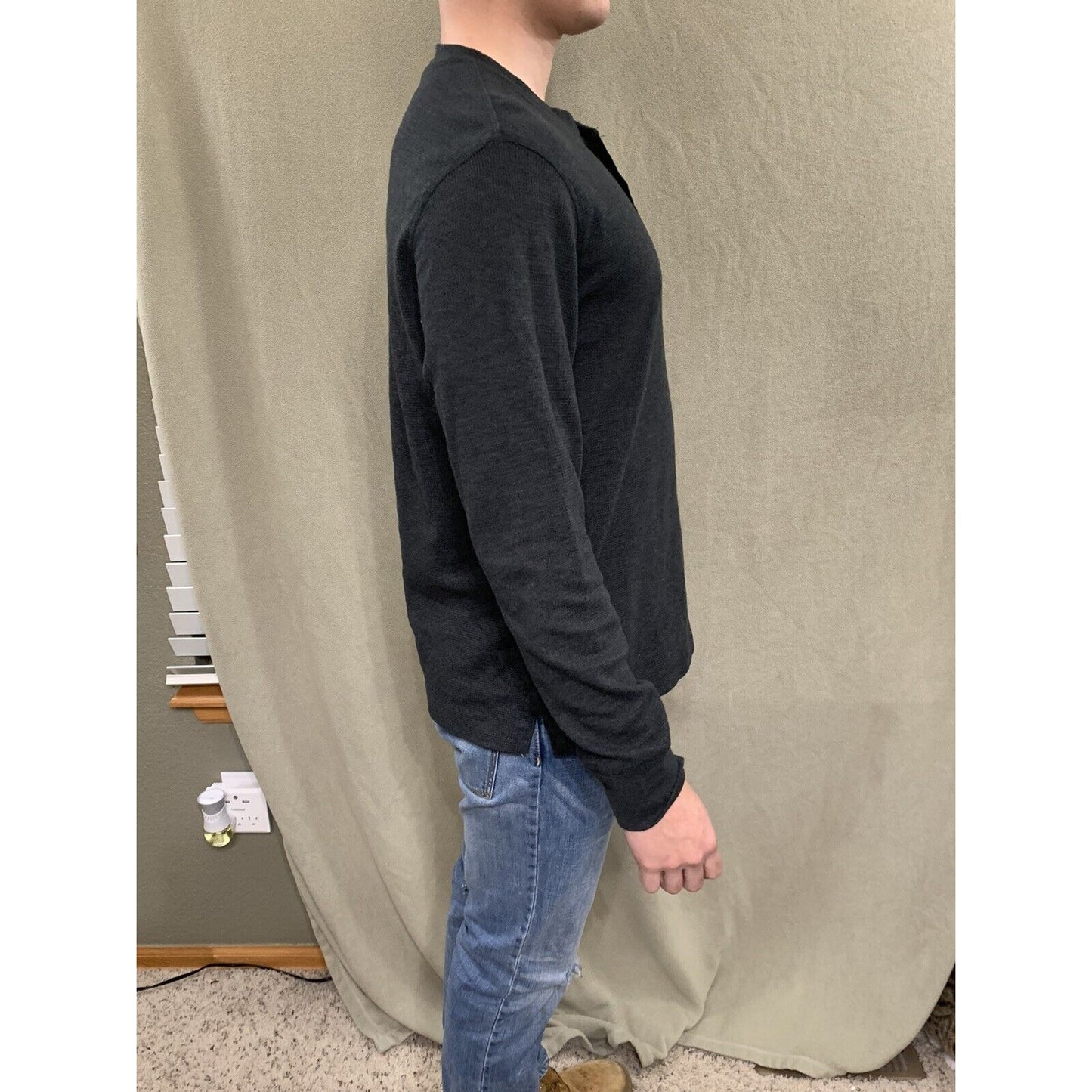 US Polo ASSN Mens Polo Long Sleeve Shirt Dark Gray size Medium