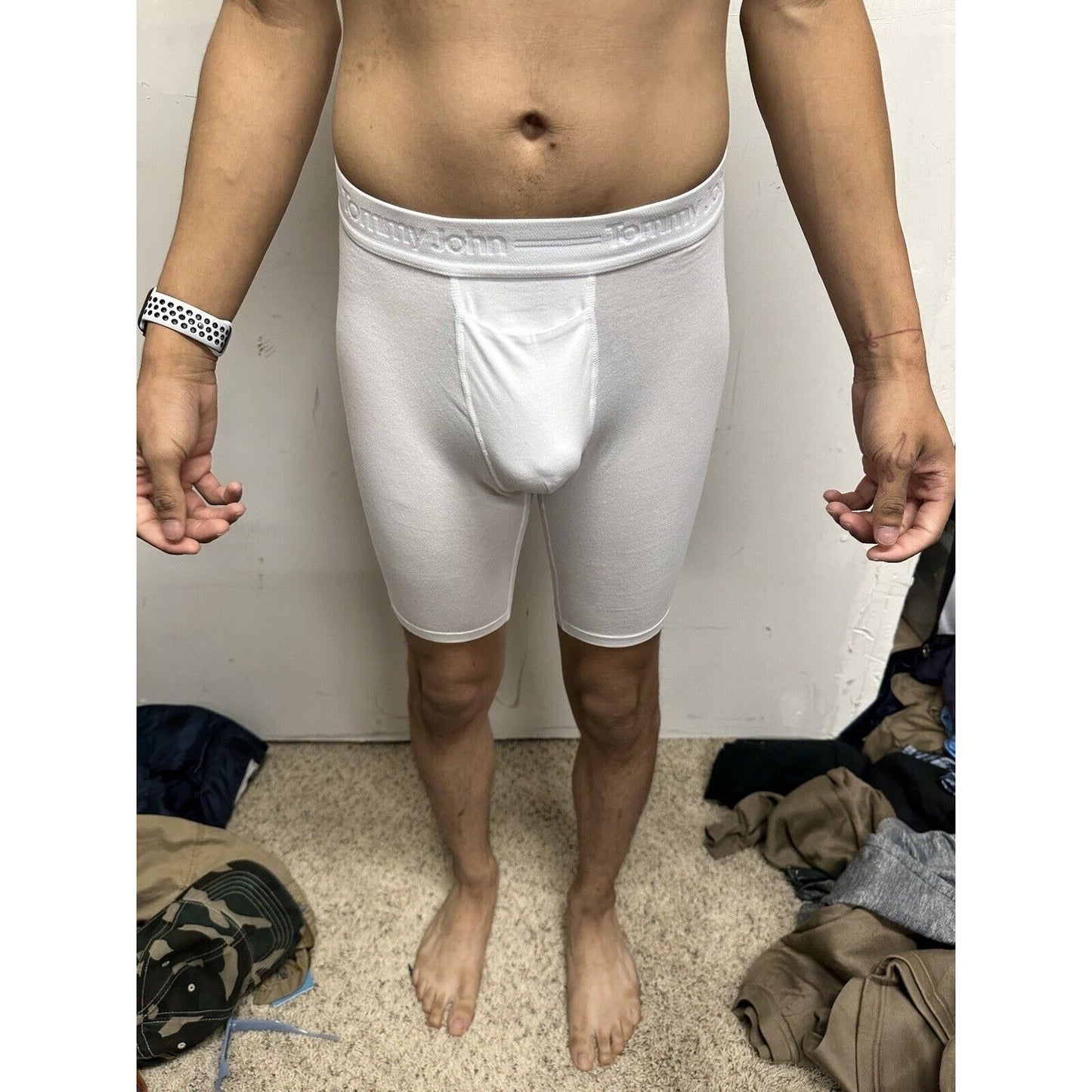 Men’s TJ Small Cotton Basics 5% Cotton White Boxer Briefs