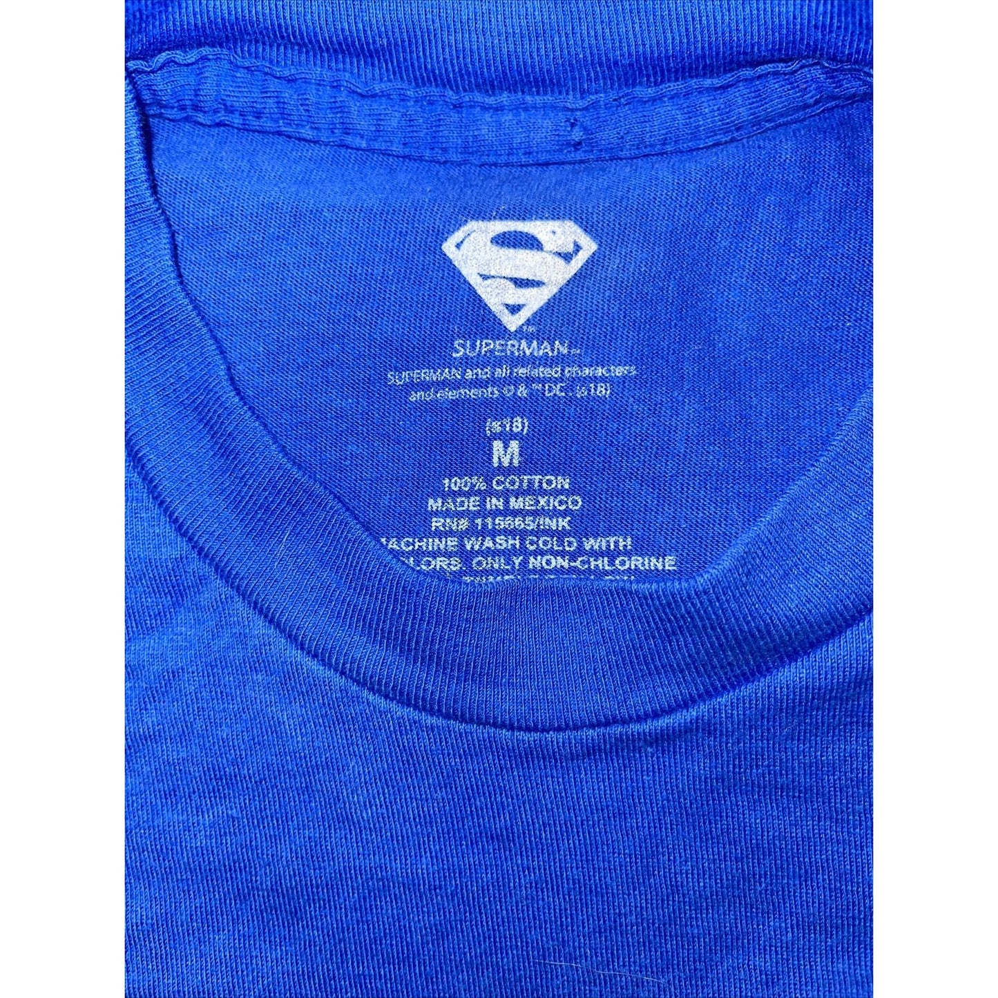 Men’s Medium Blue Superman Logo T Shirt Short Sleeve