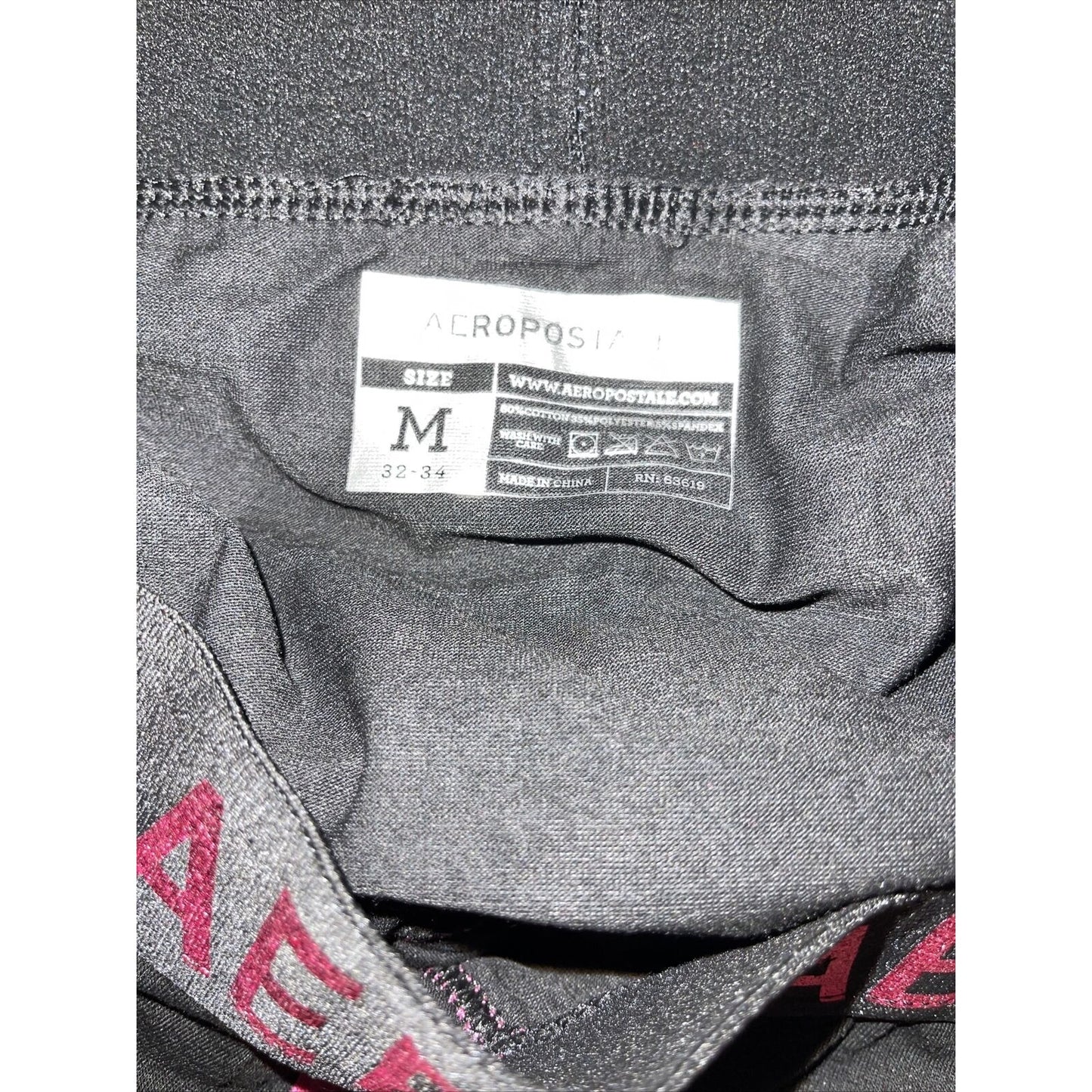 men's black Aero aeropostale black medium metalic pink band boxer brief