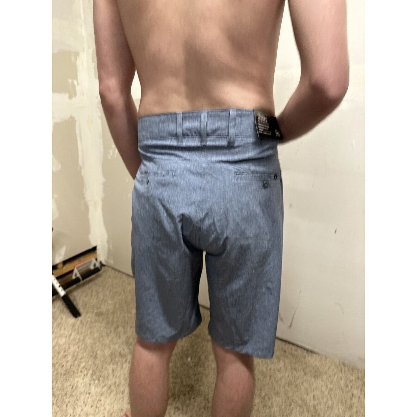 men’s trunks multi-functional size 36 gray blue shorts