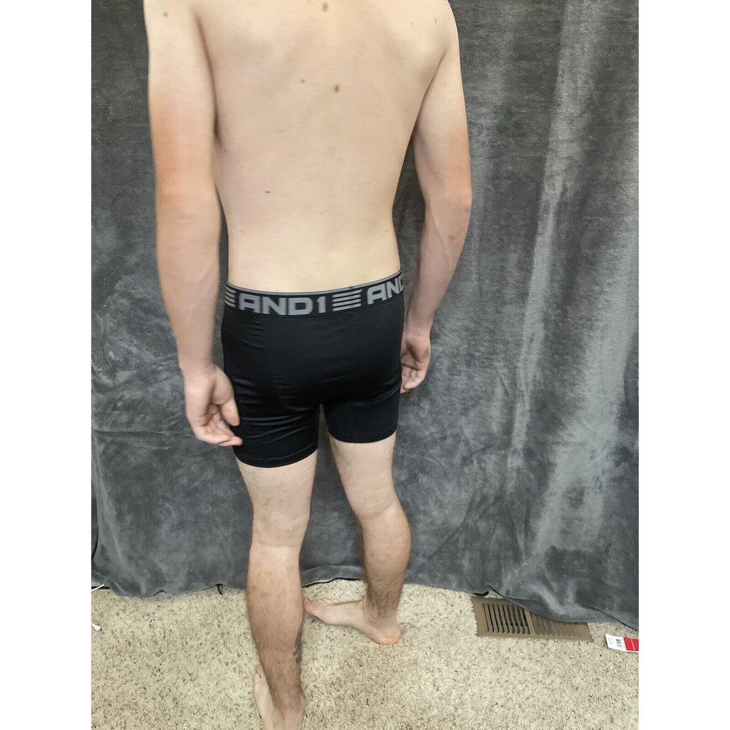 men's and1 medium black 10% spandex compression boxer brief