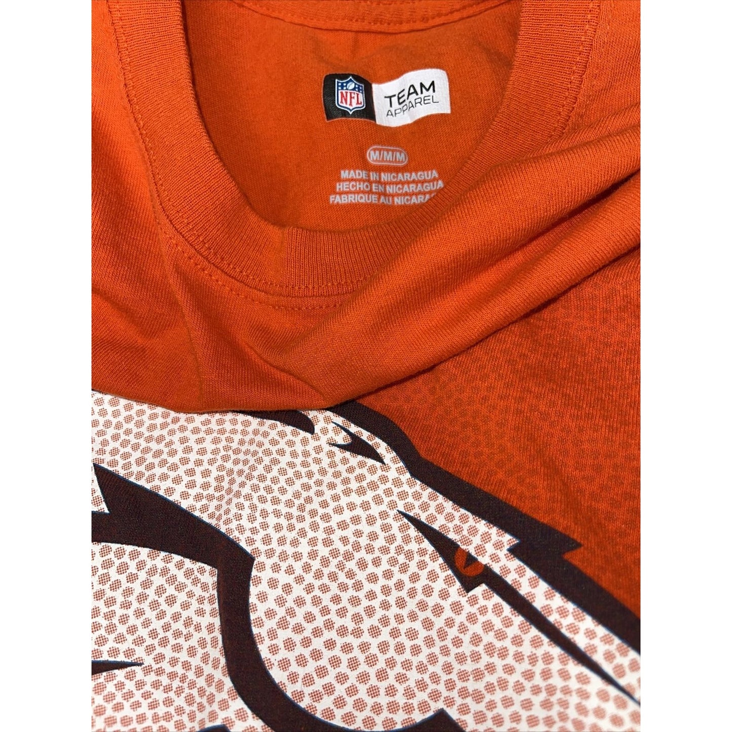 Denver Broncos Football Orange NFL Team Apparel T-Shirt Medium Excellent Cond