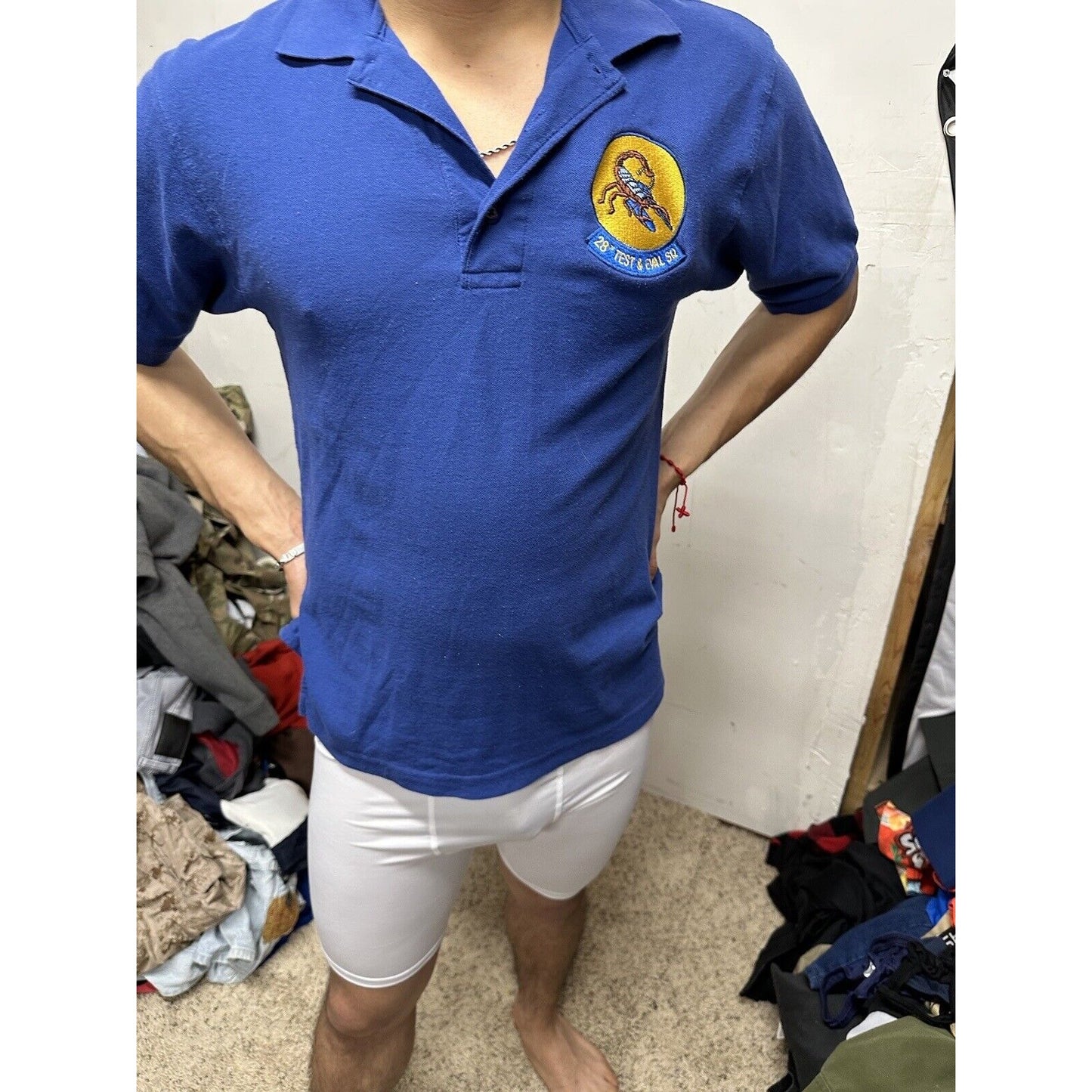 Men’s Blue Port Authority Small Polo Shirt 28th Test And Evaluation Squadron AF