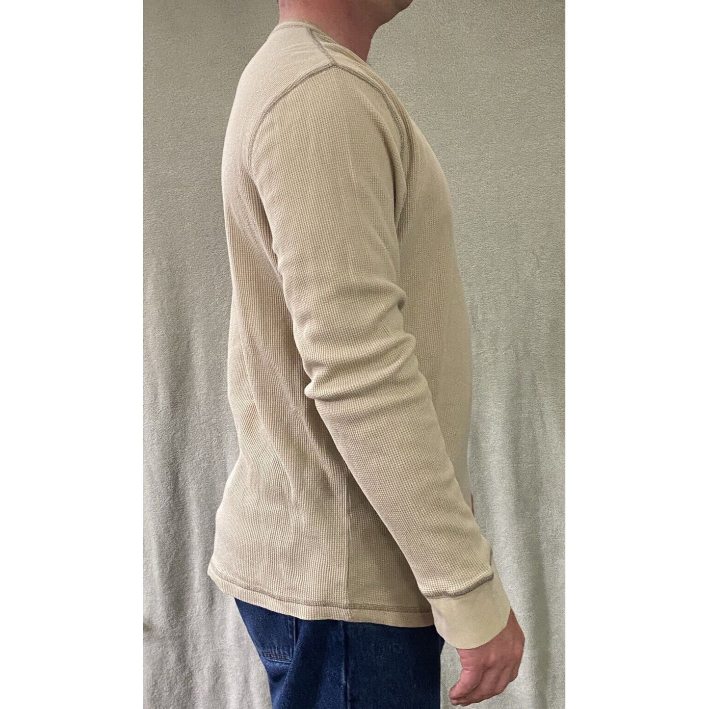 Old Navy Men’s XL Beige Oatmeal Long Sleeves Pullover Henley Shirt