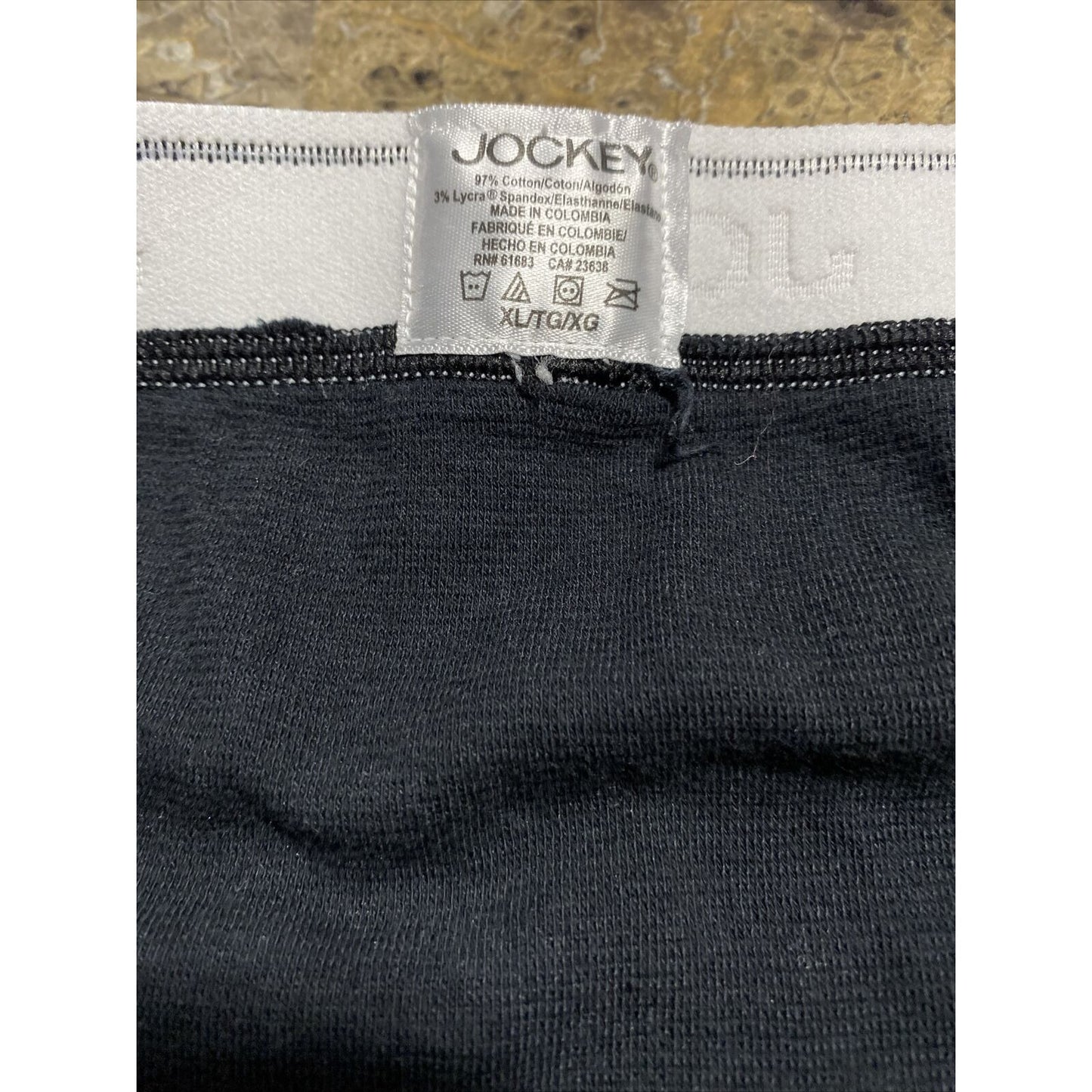 Jockey Men's XL Black & White Band Cotton-blend Boxer Briefs Underwear