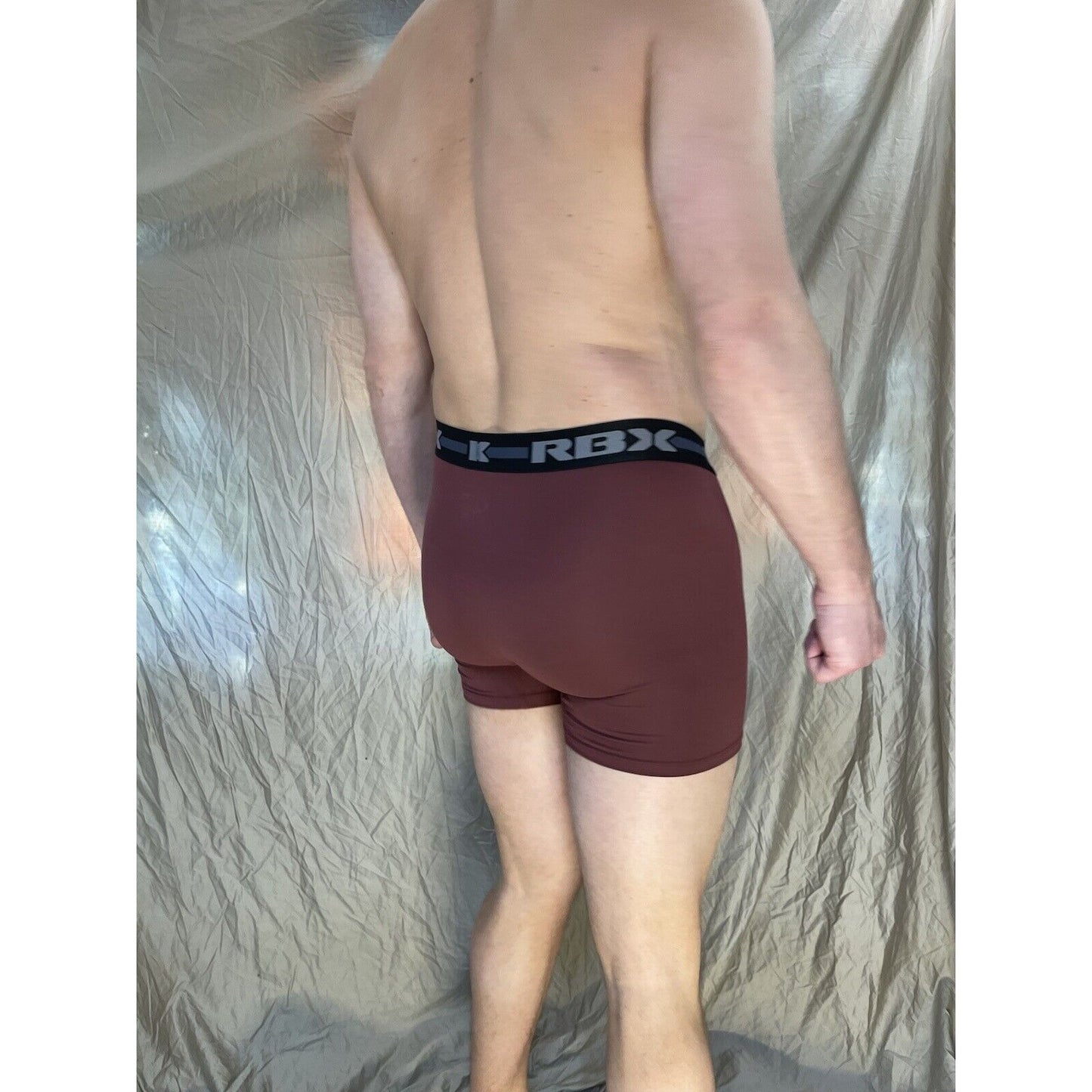 men's Maroon rbx large compression boxer briefs