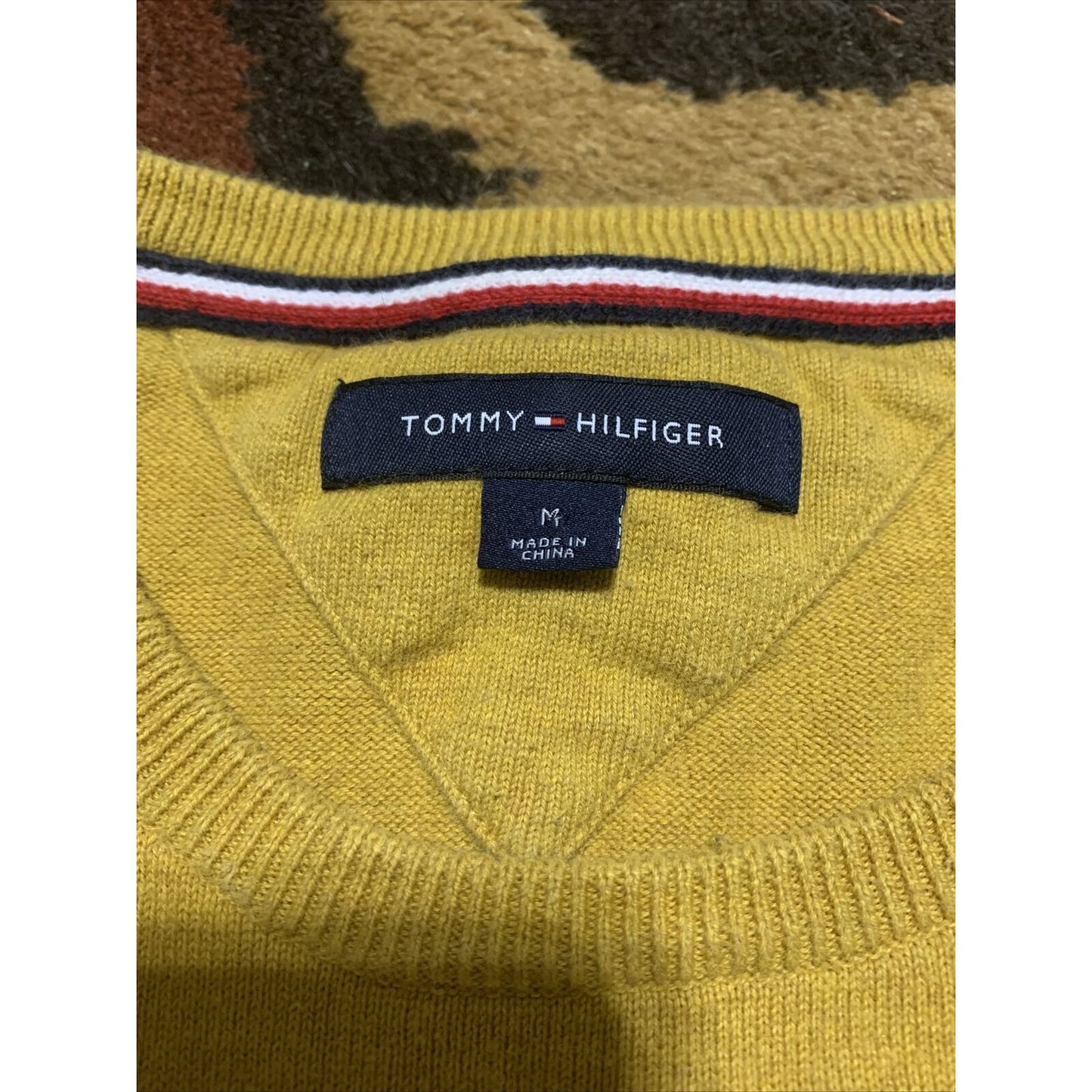 Tommy Hilfiger Mustard Yellow Crew Neck Men’s Medium Sweater