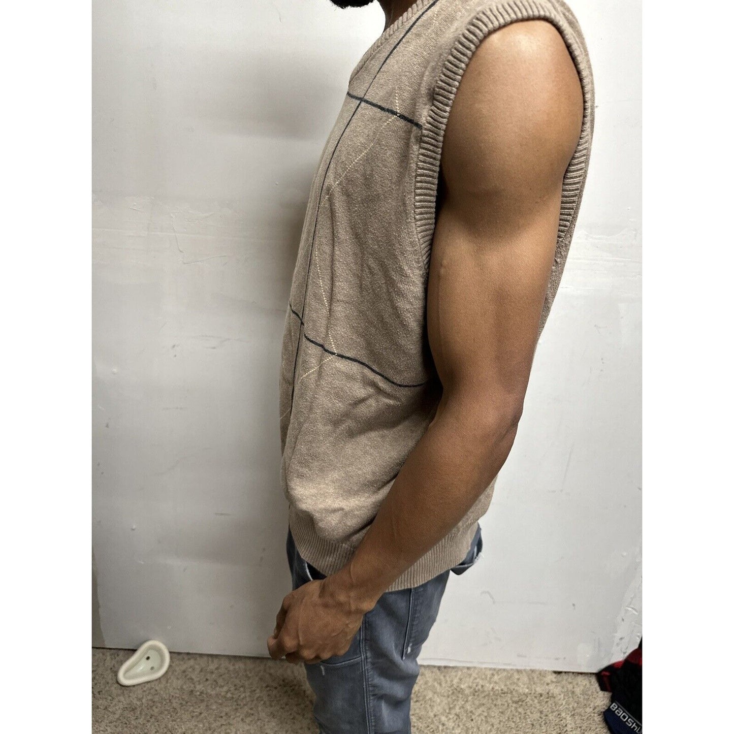 Men’s Dockers Sleeveless XL Tan Sweater