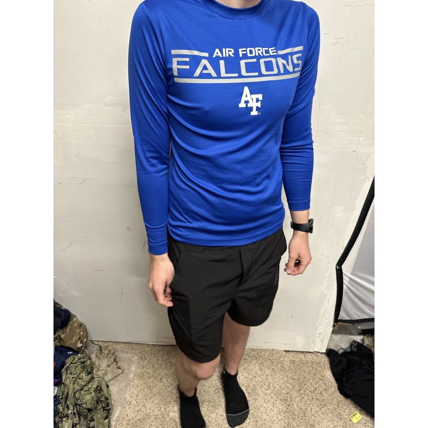 Men’s Blue USAFA Small Falcons Long Sleeve Air Force Pullover Shirt