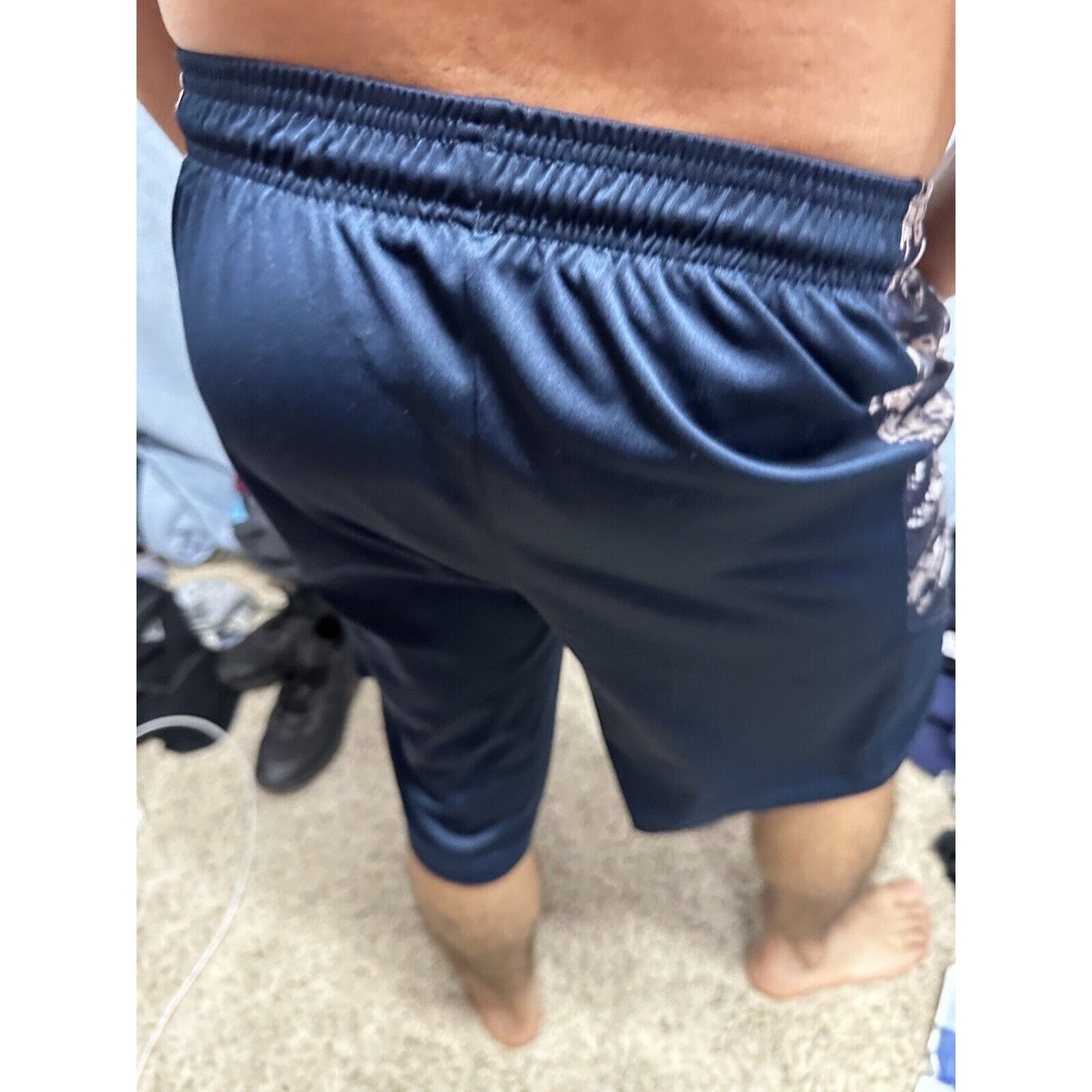 Men’s Badger Sport Small Dark Blue Camo Athletic Shorts With Pockets