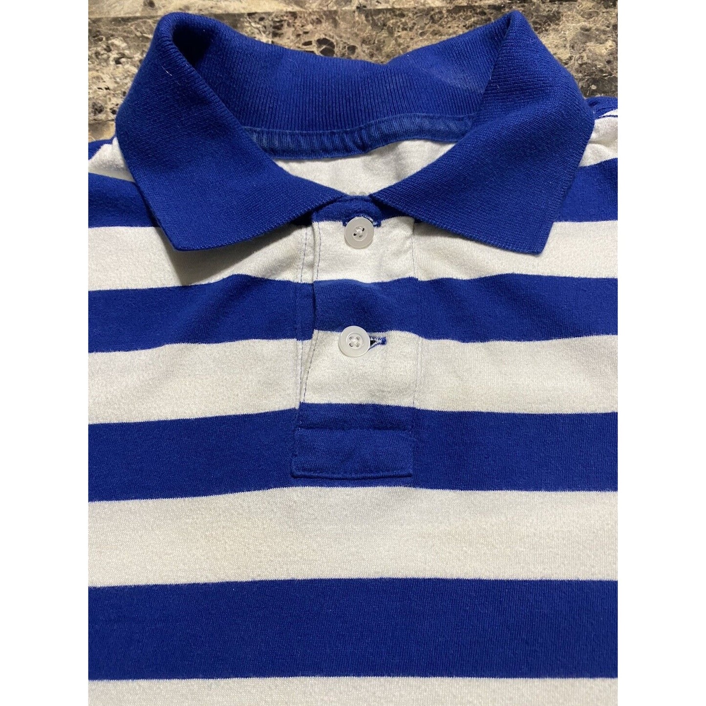 Mossimo Supply Co Blue & White Stripes Men’s Medium Short Sleeves Polo Shirt