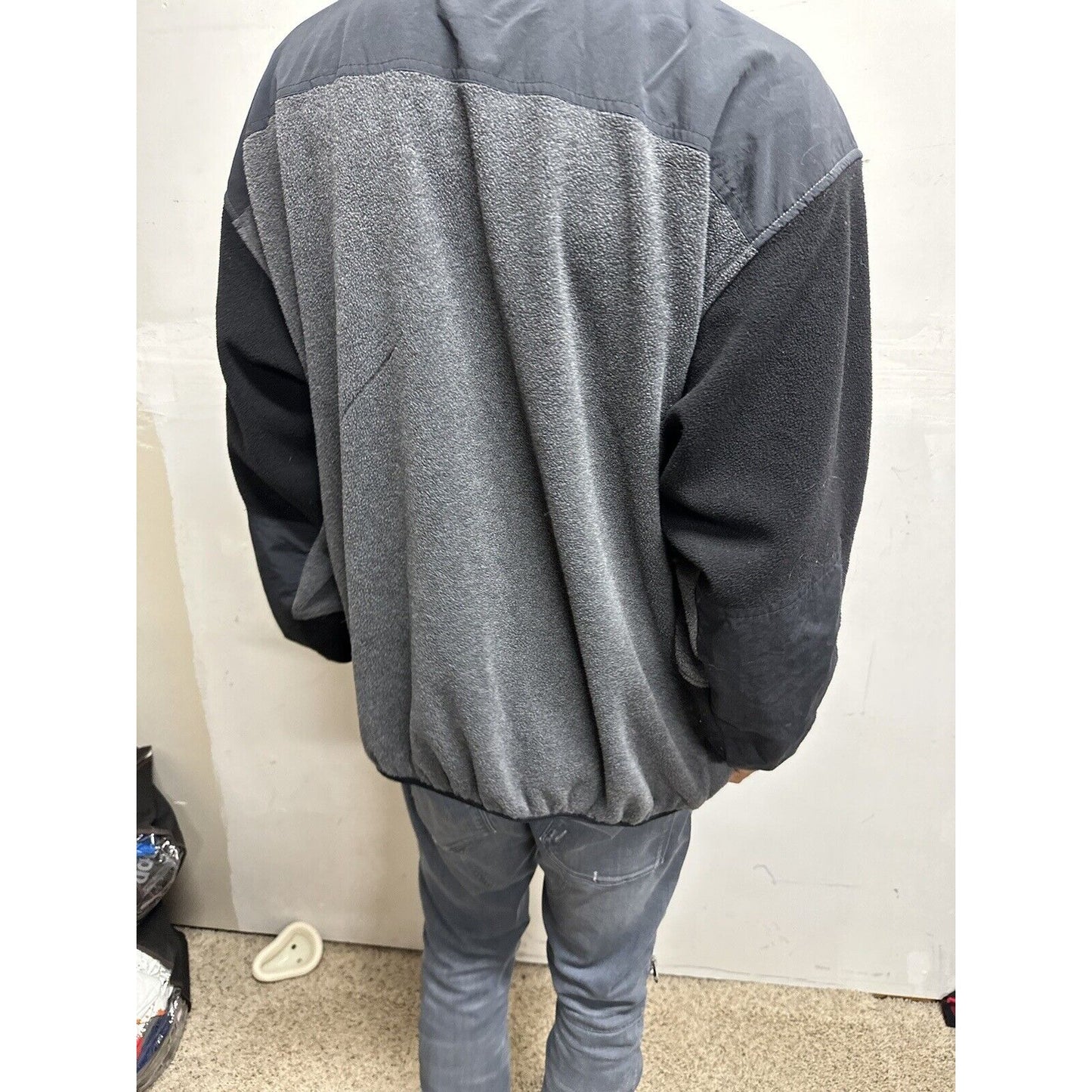 Men’s Gray And Black Bike Performance XL Full Zip Jacket Poly Blend