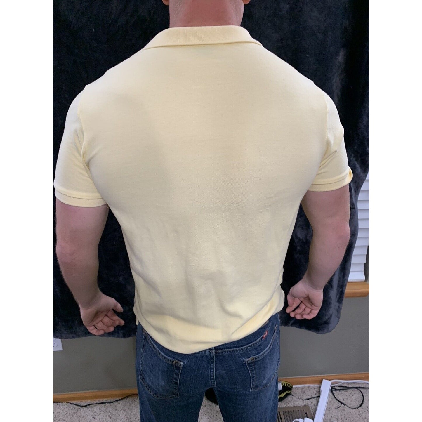 U.S. Polo Assn. Mens Light Yellow Polo Shirt Medium Short Sleeve Soft Material