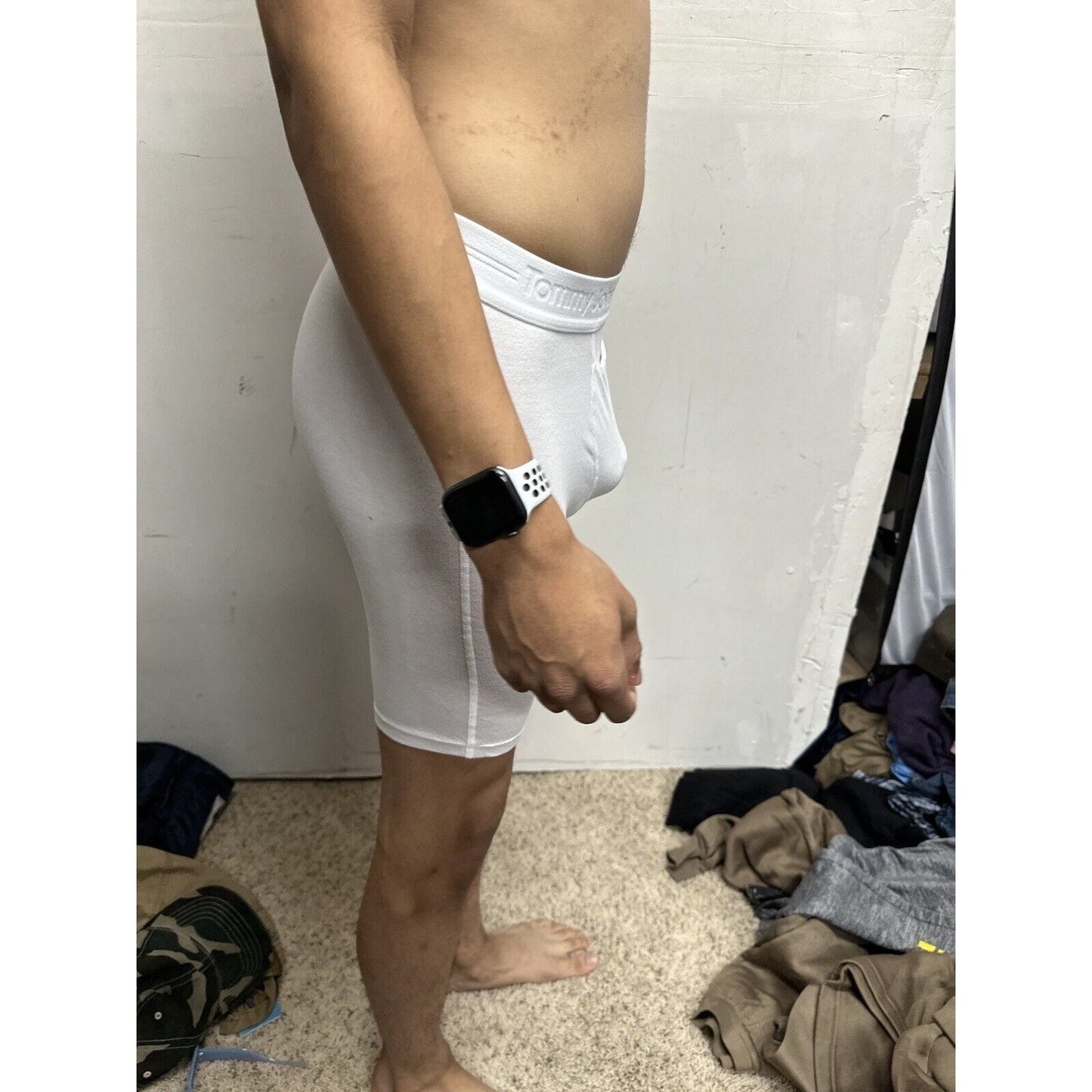 Men’s TJ Small Cotton Basics 5% Cotton White Boxer Briefs