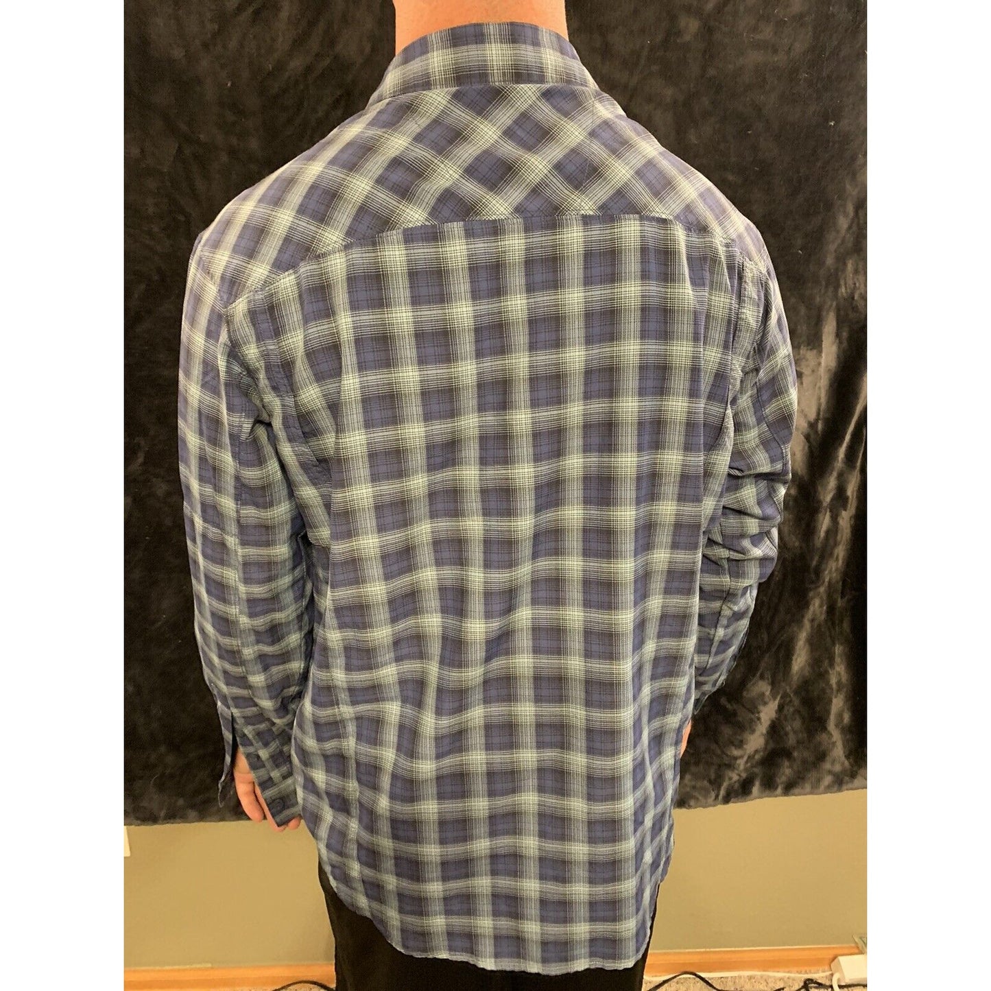 Columbia Omni Shade Blue Plaid Outdoor Fishing Hunting Long Sleeve Shirt Men's L