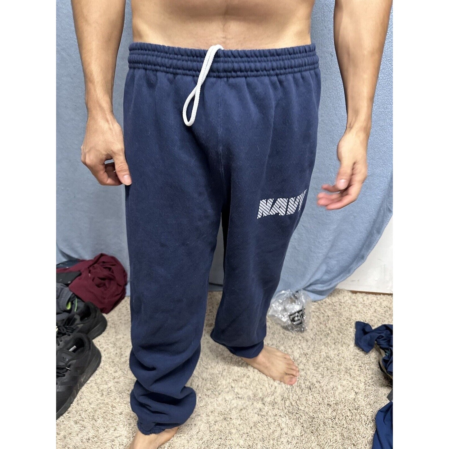 Men’s Navy Blue Medium Authentic US Navy Uniform Pt Sweat Pants