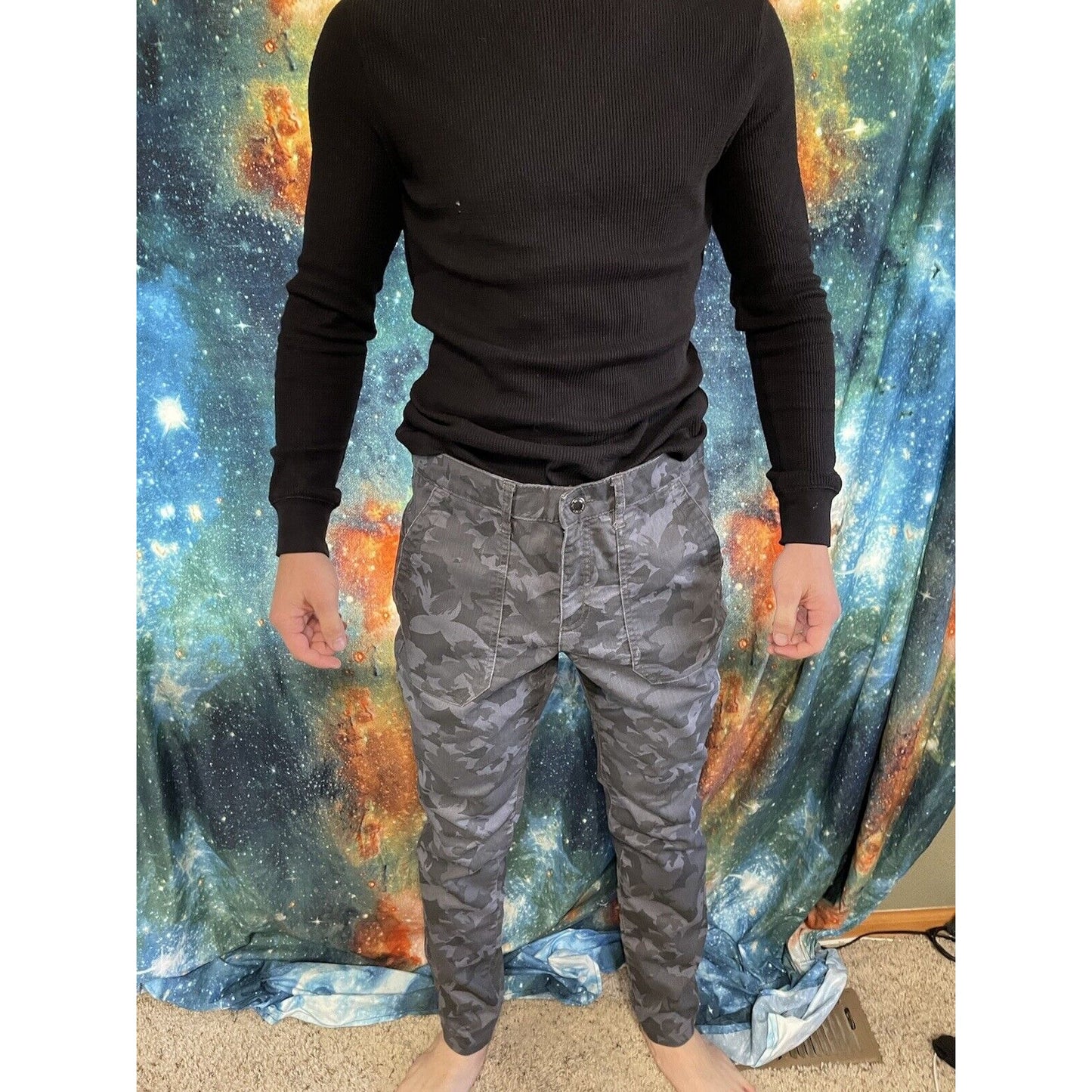 Men’s Joe Fresh gray camo floral classic slim jeans 31 x ~32
