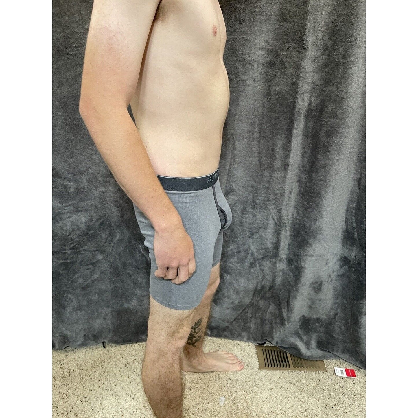 men's small gray fruit of the loom boxer briefs cotton poly