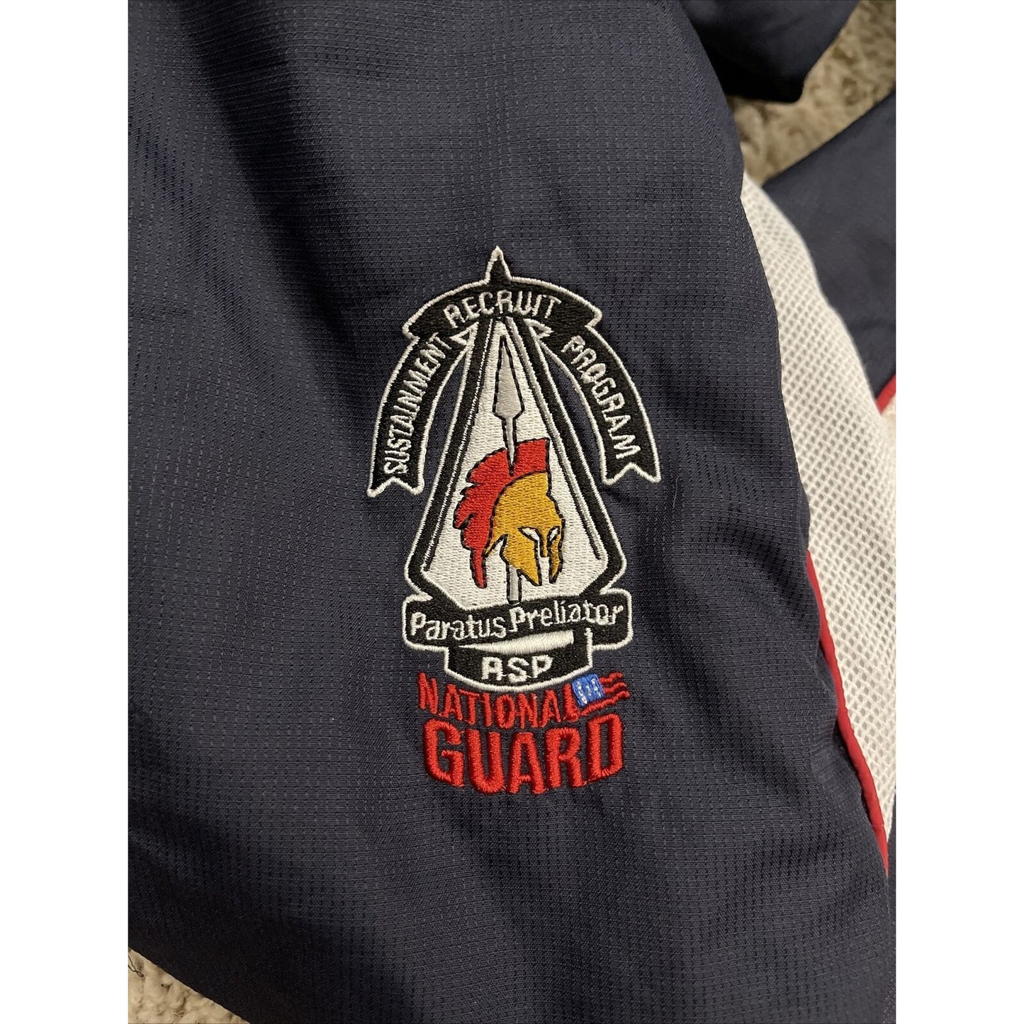 Men’s Small National Guard track pants dark blue recruiter